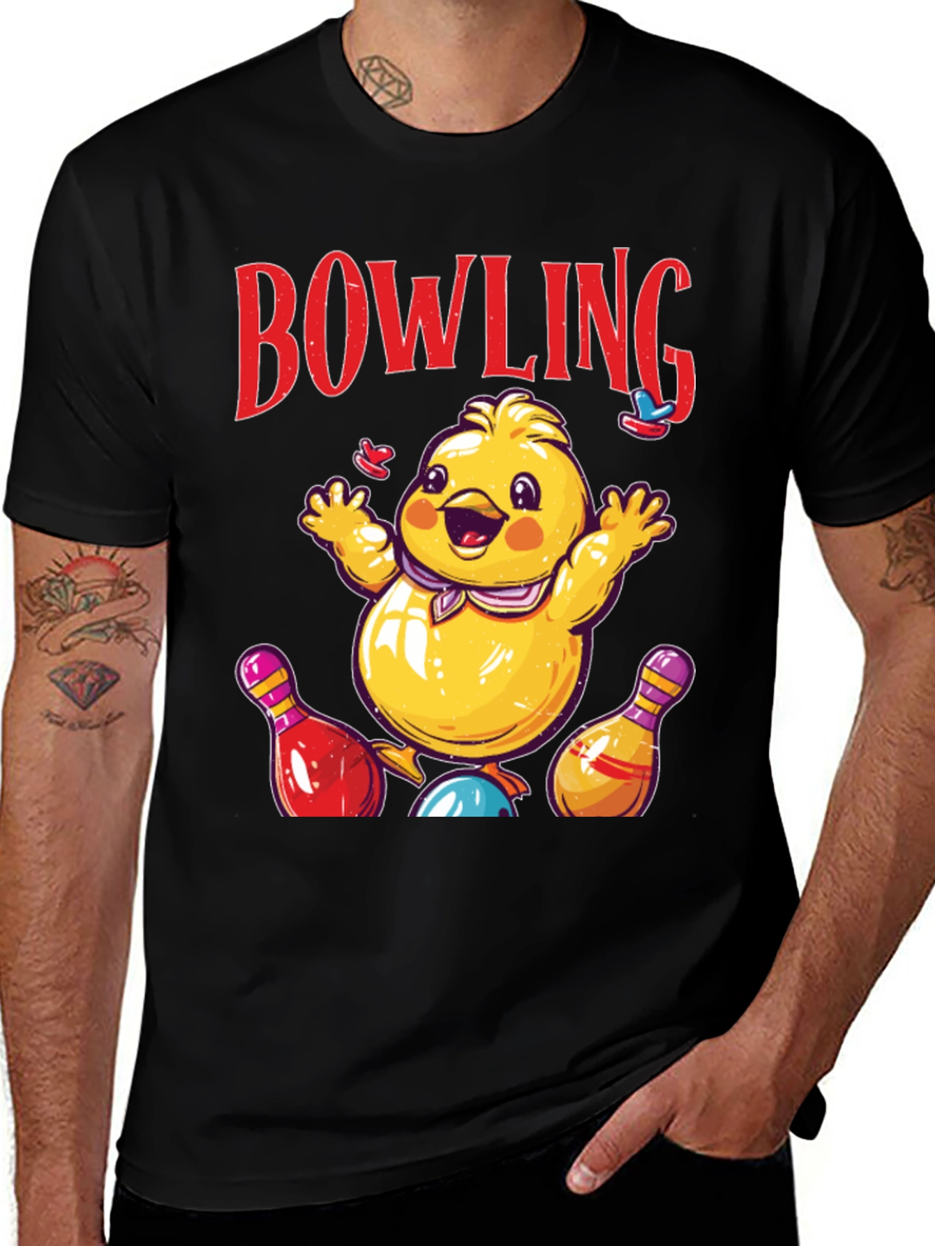 Variant 16 of Bowling Chick Graphic Tee - Strike a Pose!