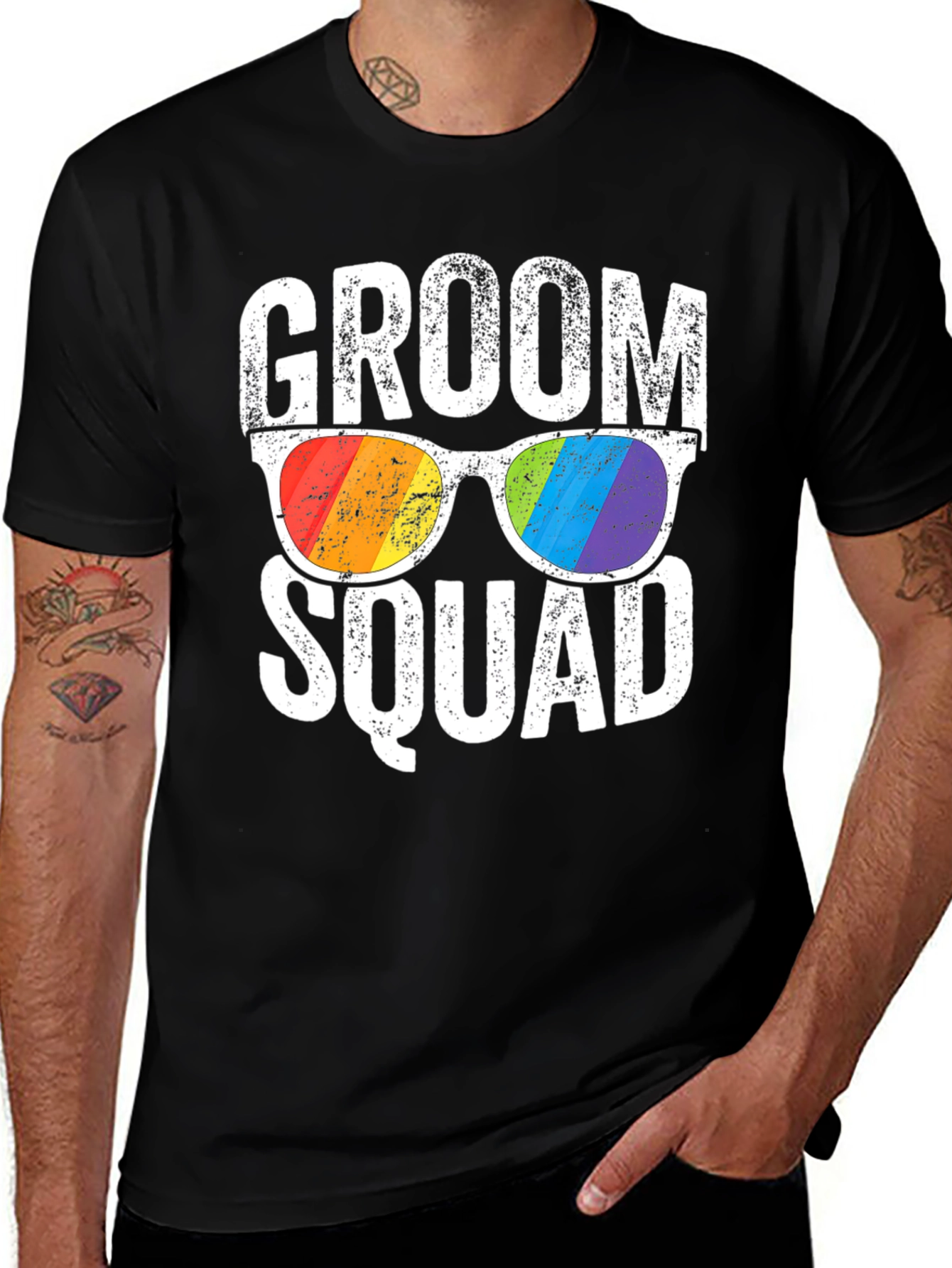 Variant 27 of Groom Squad Pride Sunglasses Graphic T-Shirt
