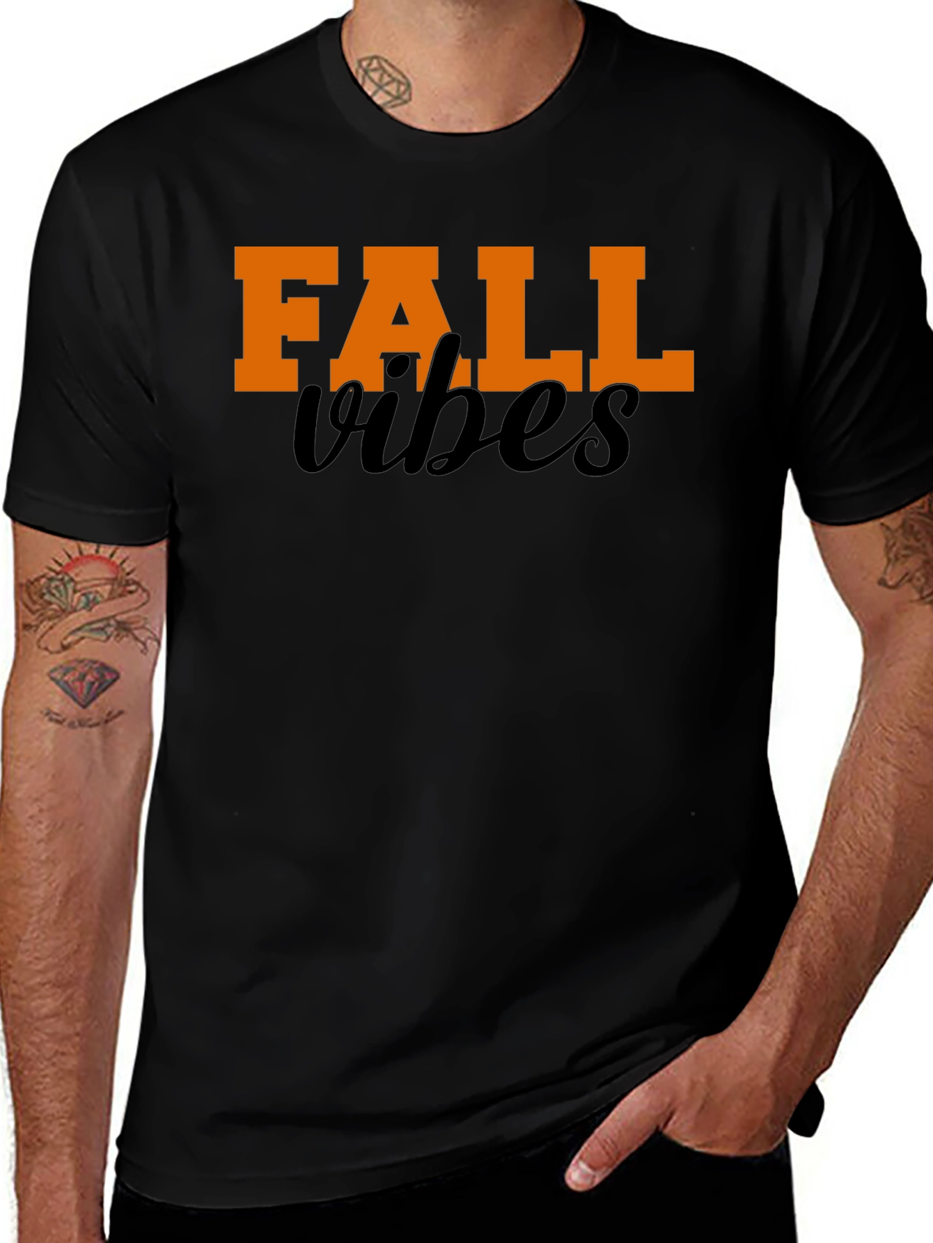 Variant 29 of Fall Vibes Graphic Tee - Black