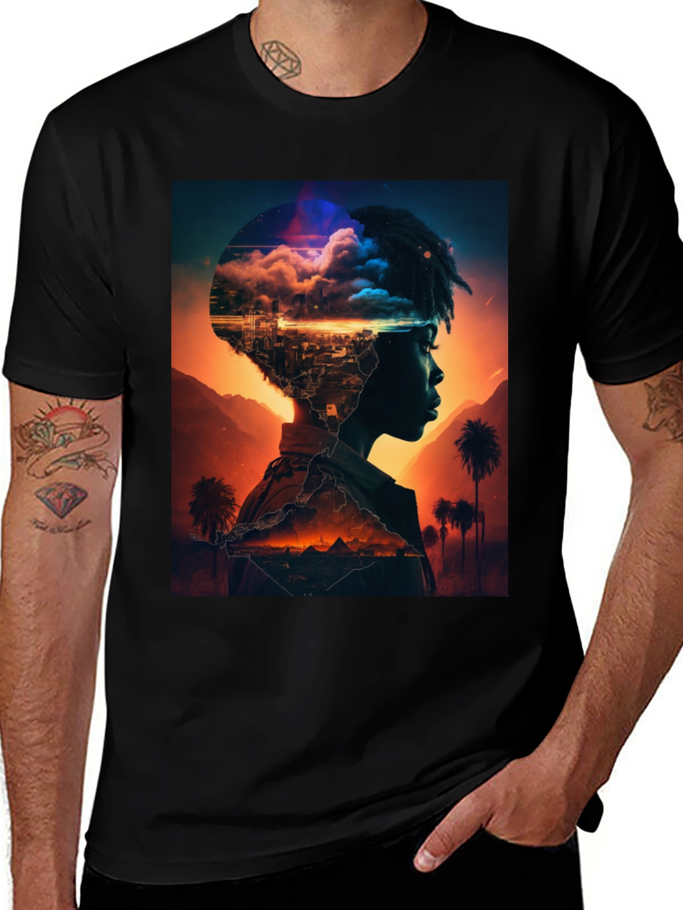 Variant 29 of Cityscape Mind T-Shirt - Unique Graphic Tee for Men