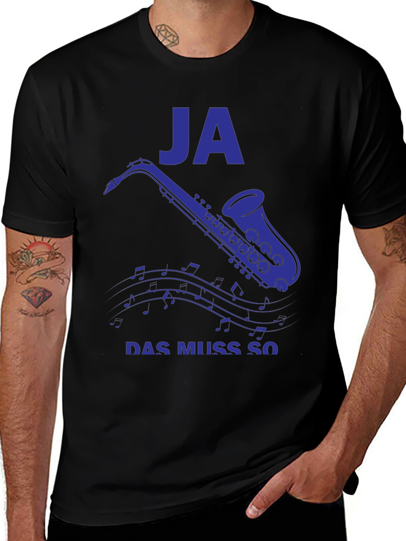 Variant 16 of JA Saxophone Men's Black Graphic Tee