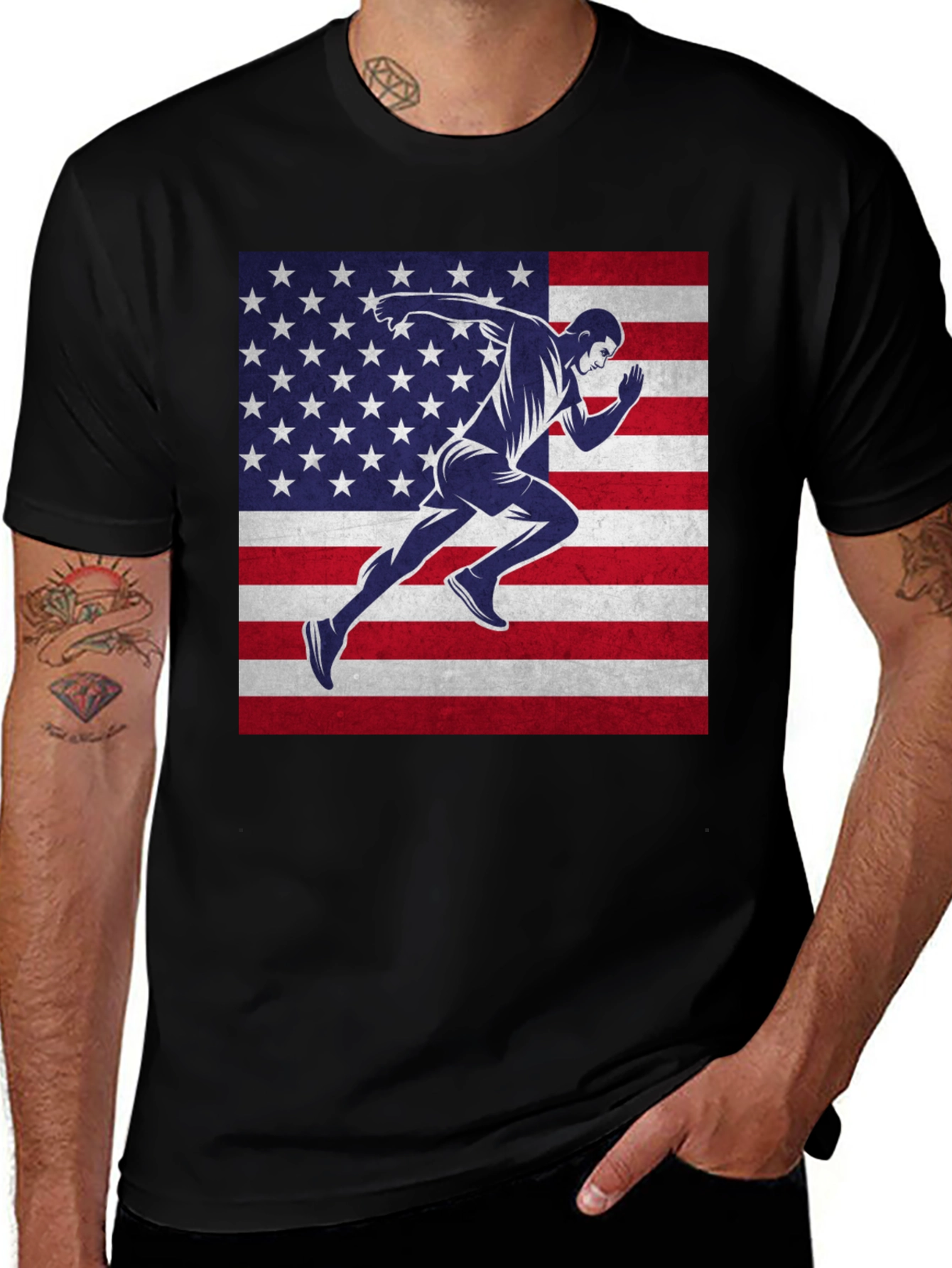 Variant 25 of USA Flag Runner Graphic Tee