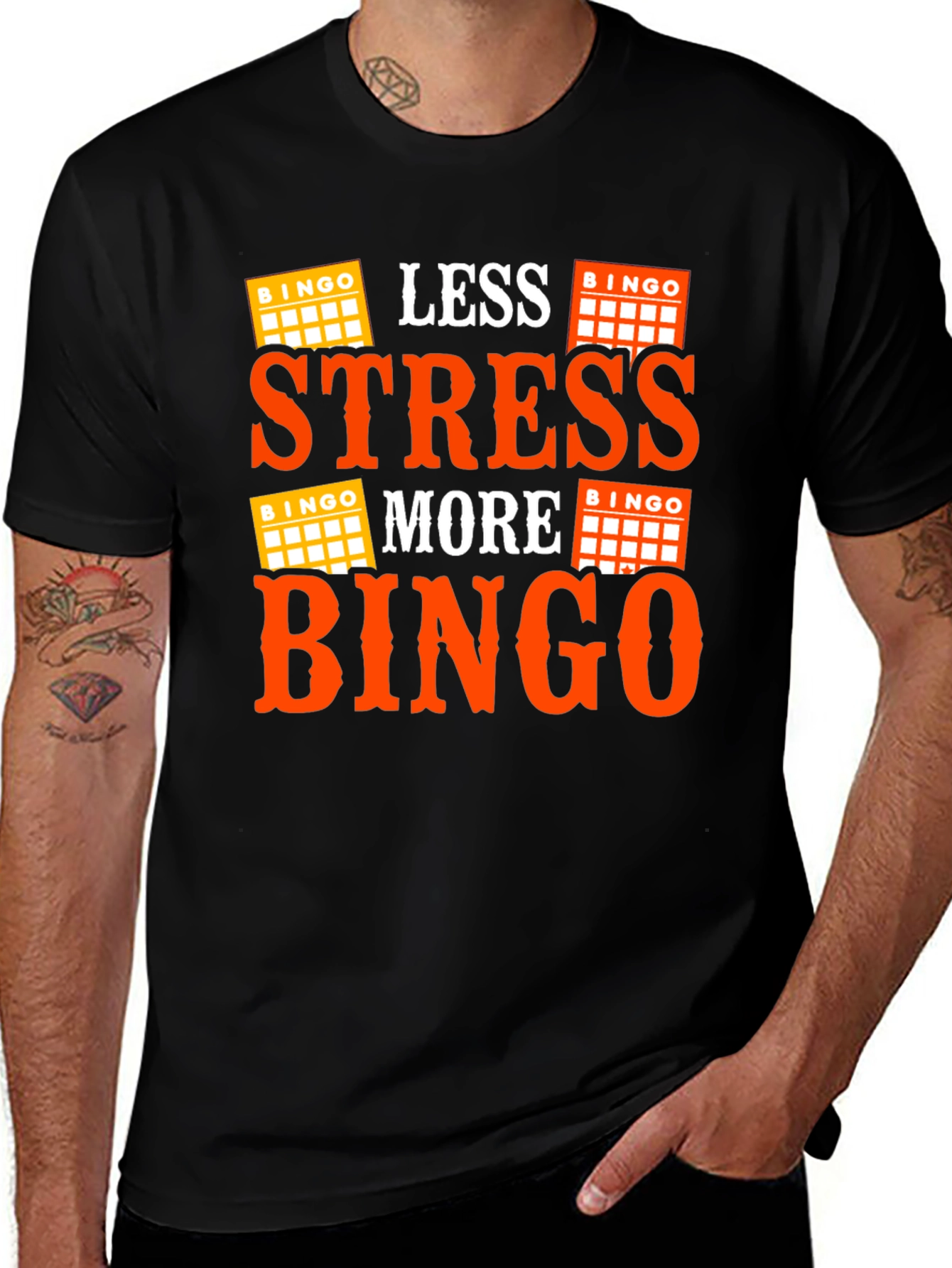 Variant 16 of Less Stress More Bingo Black T-Shirt