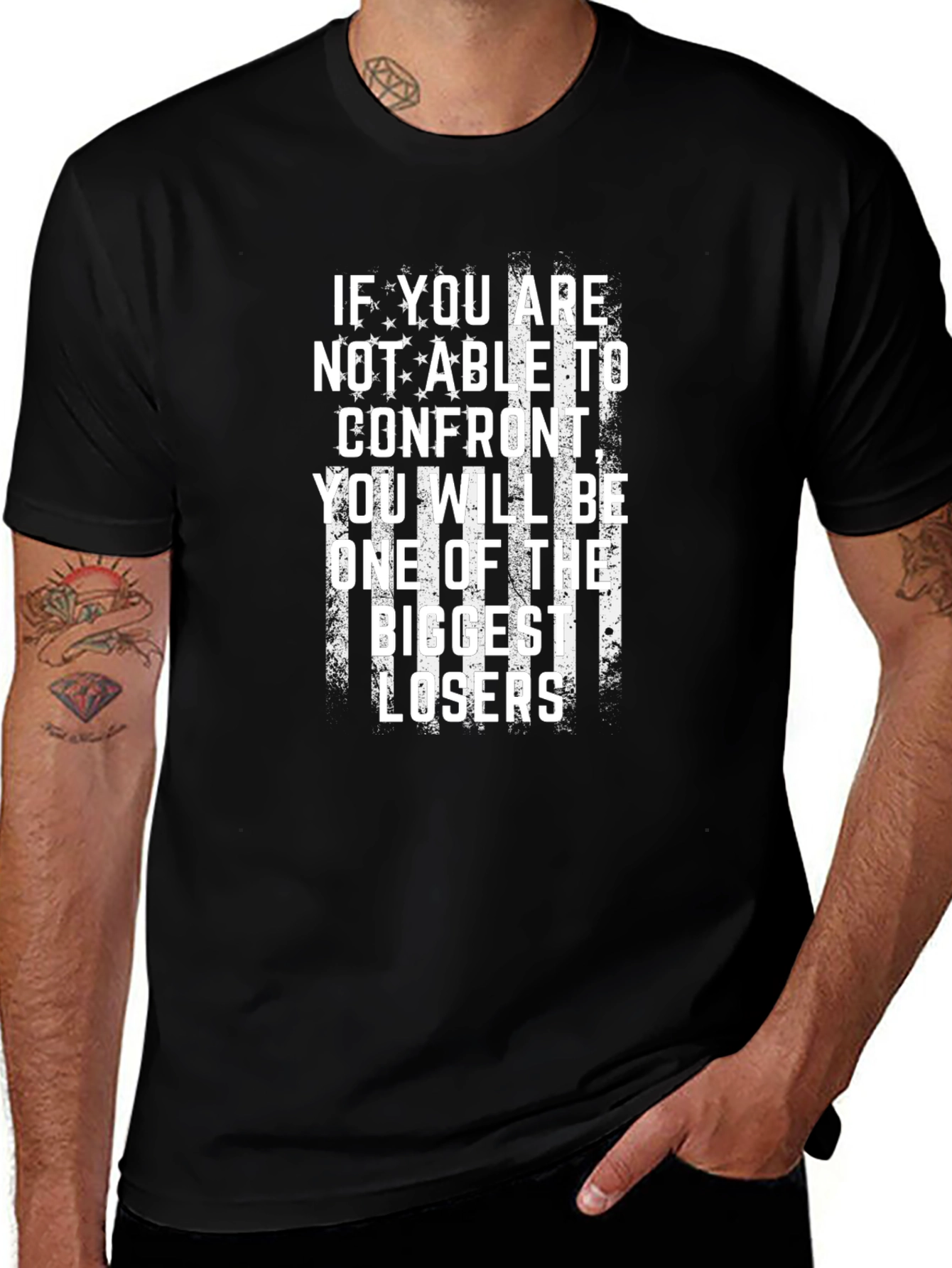 Variant 7 of Motivational T-Shirt: Confront, Biggest Losers Design