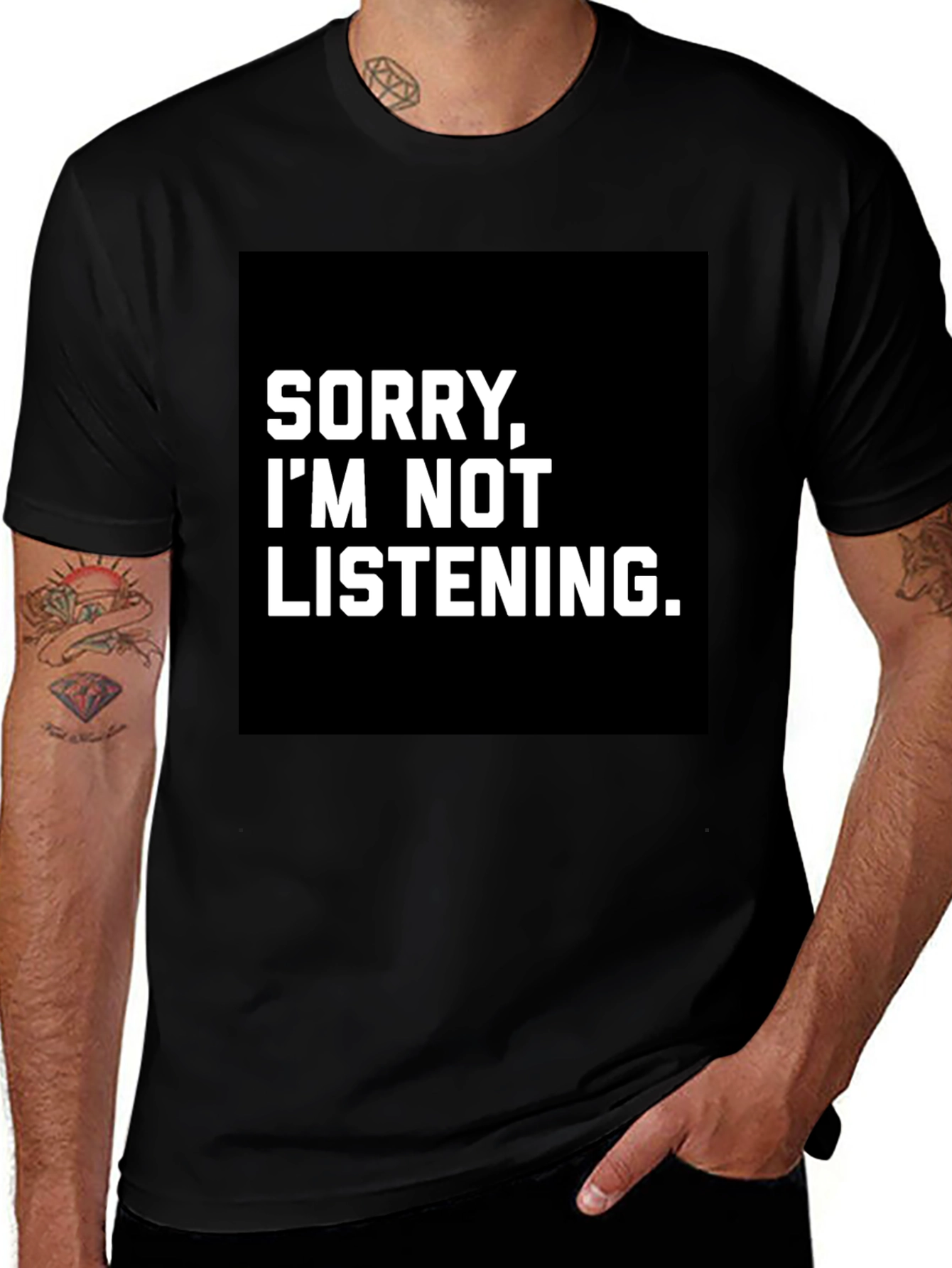 Variant 18 of Sorry I'm Not Listening T-Shirt Funny Slogan Tee