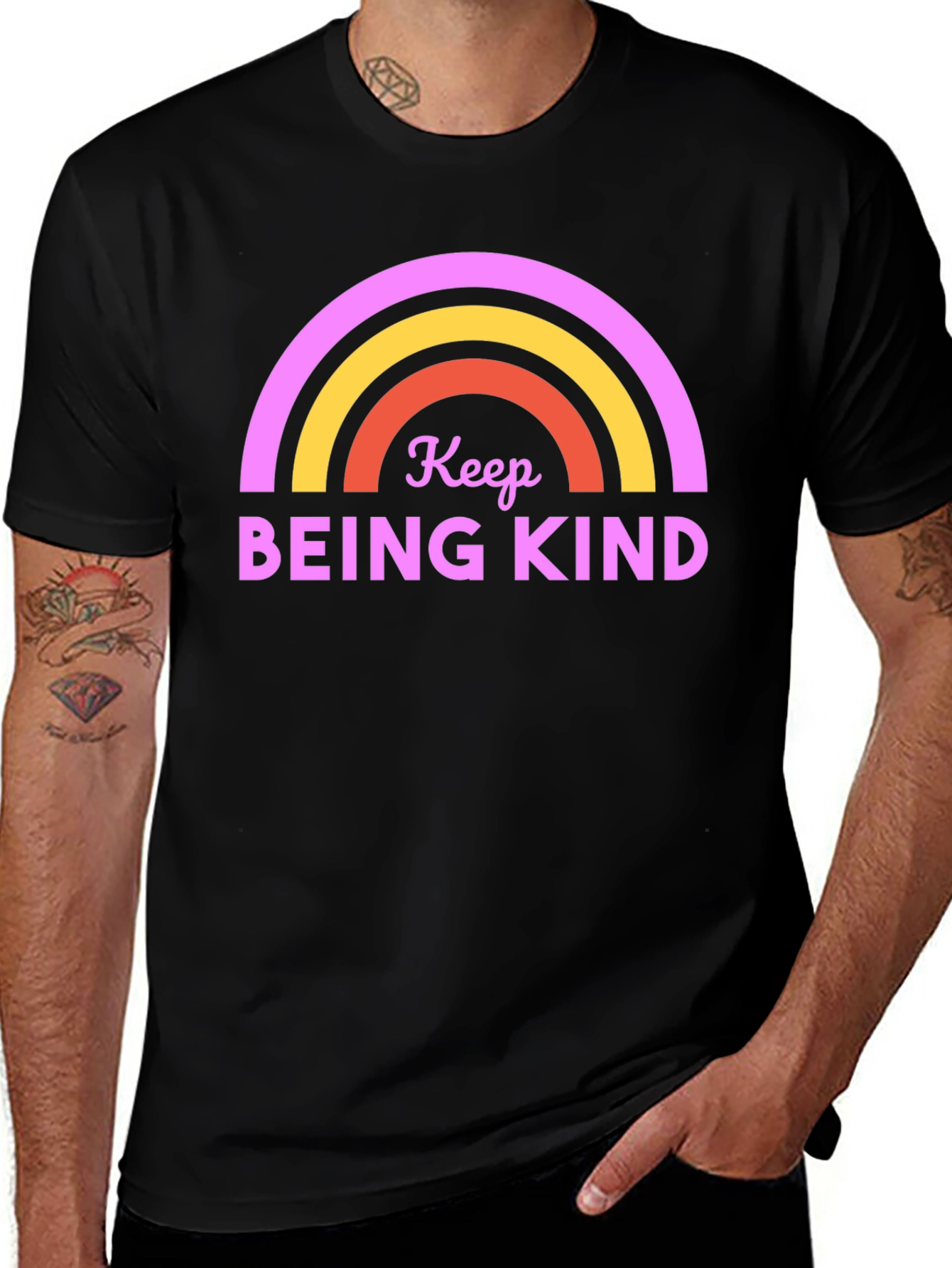 Variant 29 of Keep Being Kind Rainbow Graphic T-Shirt