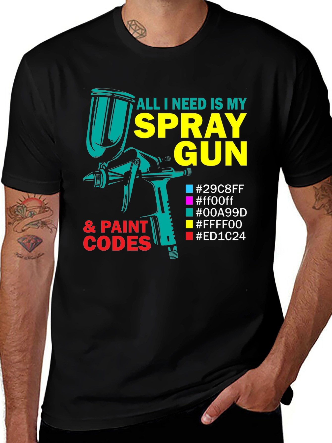 Variant 16 of Spray Gun & Paint Codes Graphic Tee