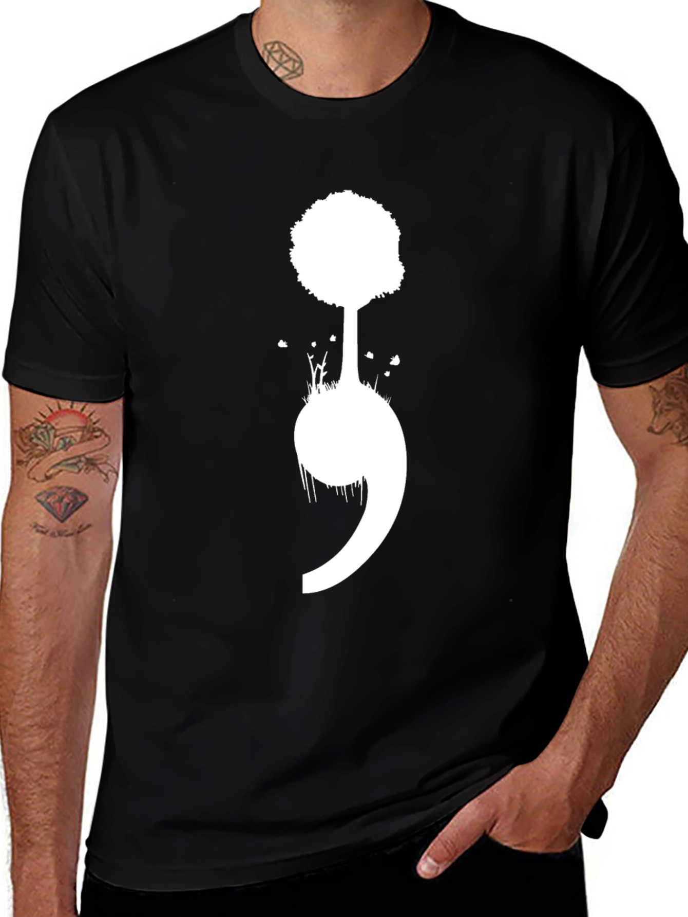 Variant 30 of Semicolon Tree Graphic Tee - Mental Health Awareness T-Shirt