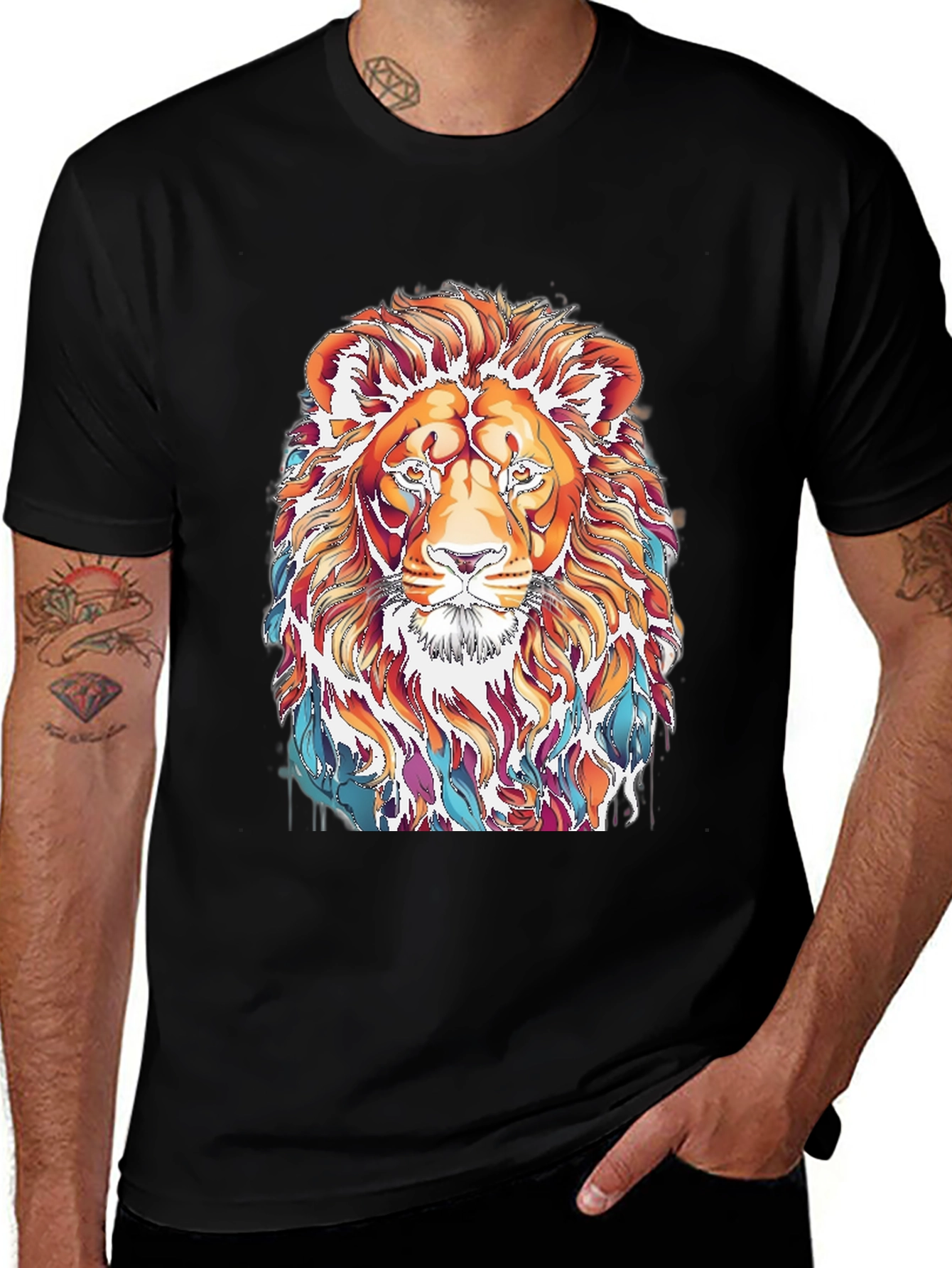 Variant 13 of Lion Graphic Print T-Shirt - Stylish Men's Tee