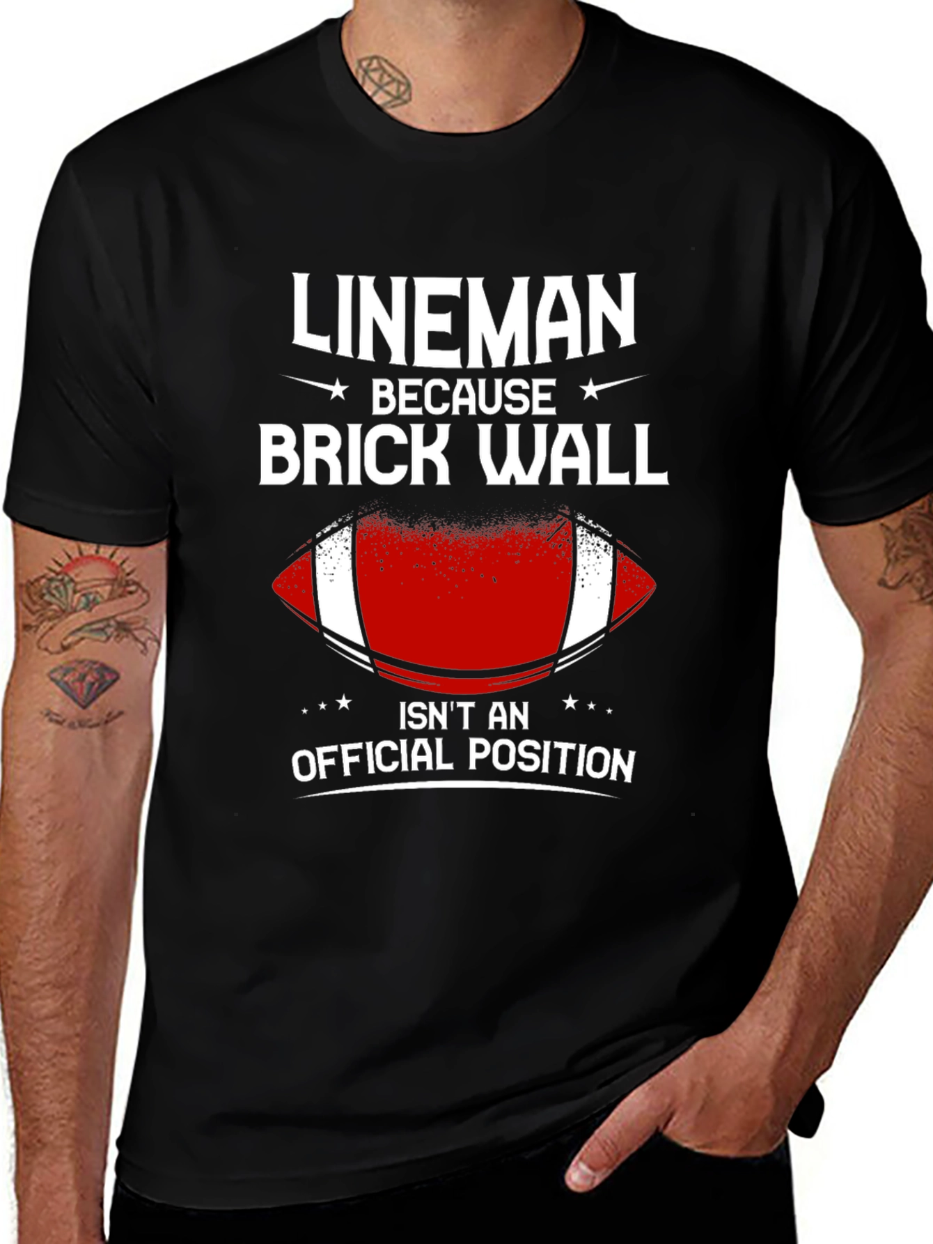 Variant 20 of Lineman Brick Wall T-Shirt - Football Offensive Line