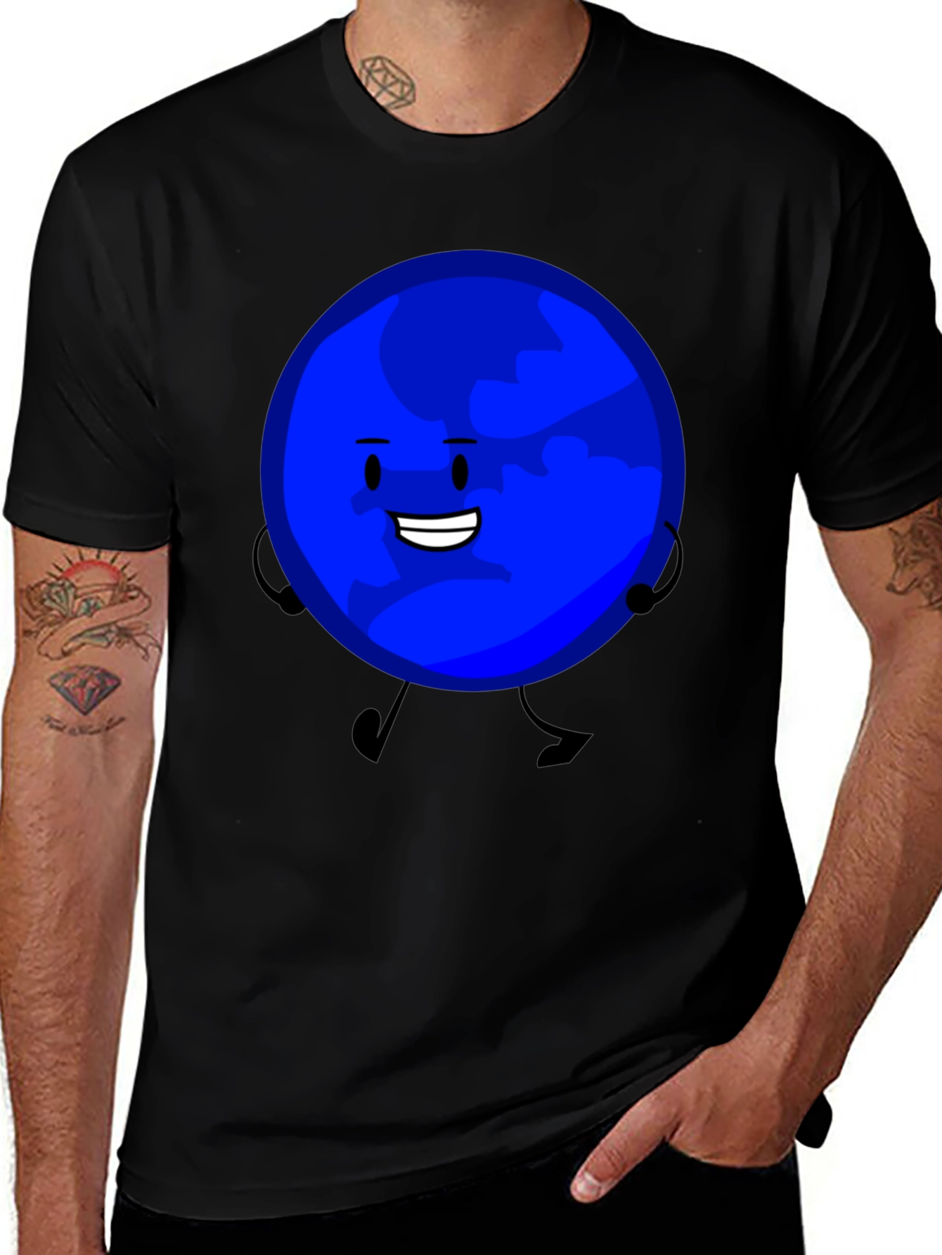 Variant 18 of Blue Planet Character Black T-Shirt