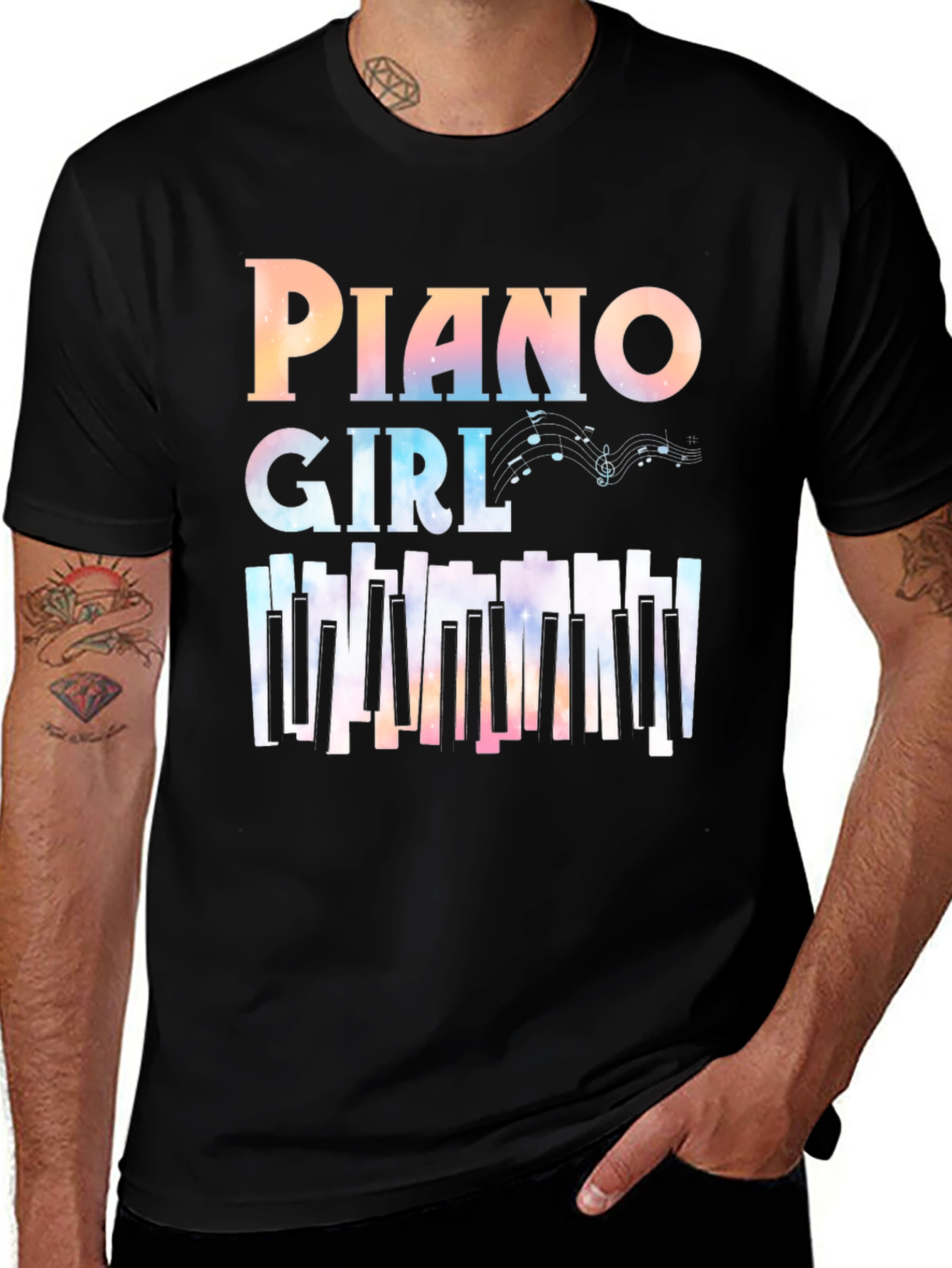 Variant 5 of Piano Girl Graphic T-Shirt
