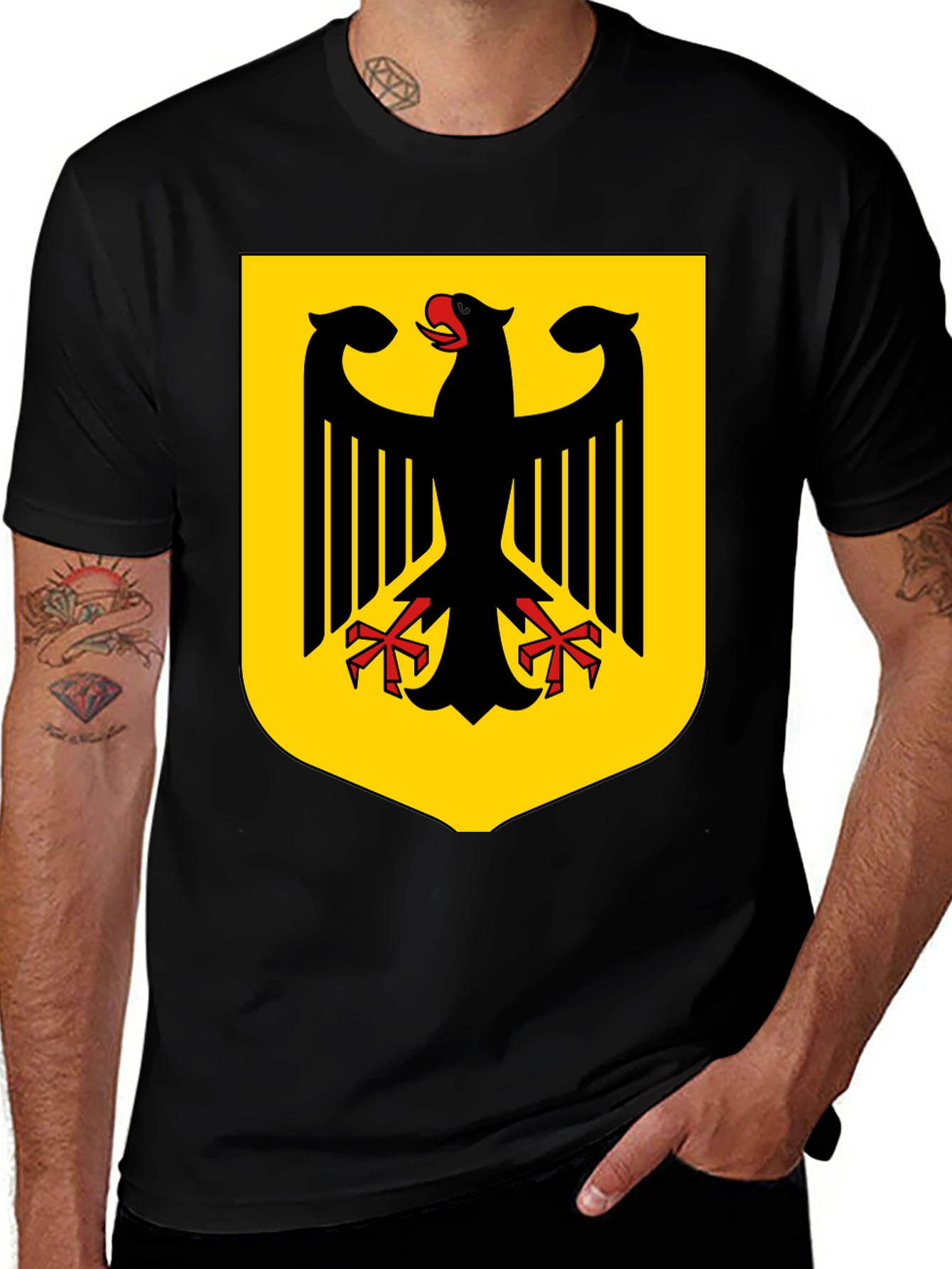 Variant 4 of German Eagle Crest Black T-Shirt