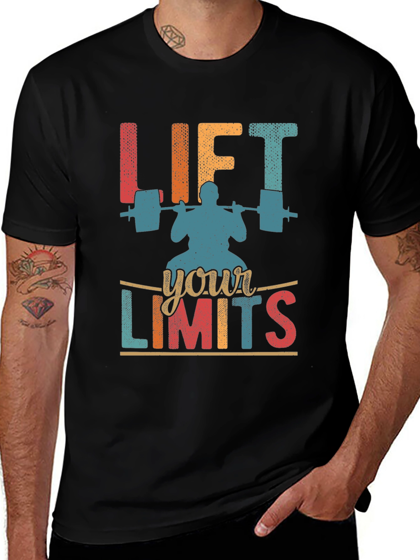 Variant 30 of Lift Your Limits Retro Gym T-Shirt