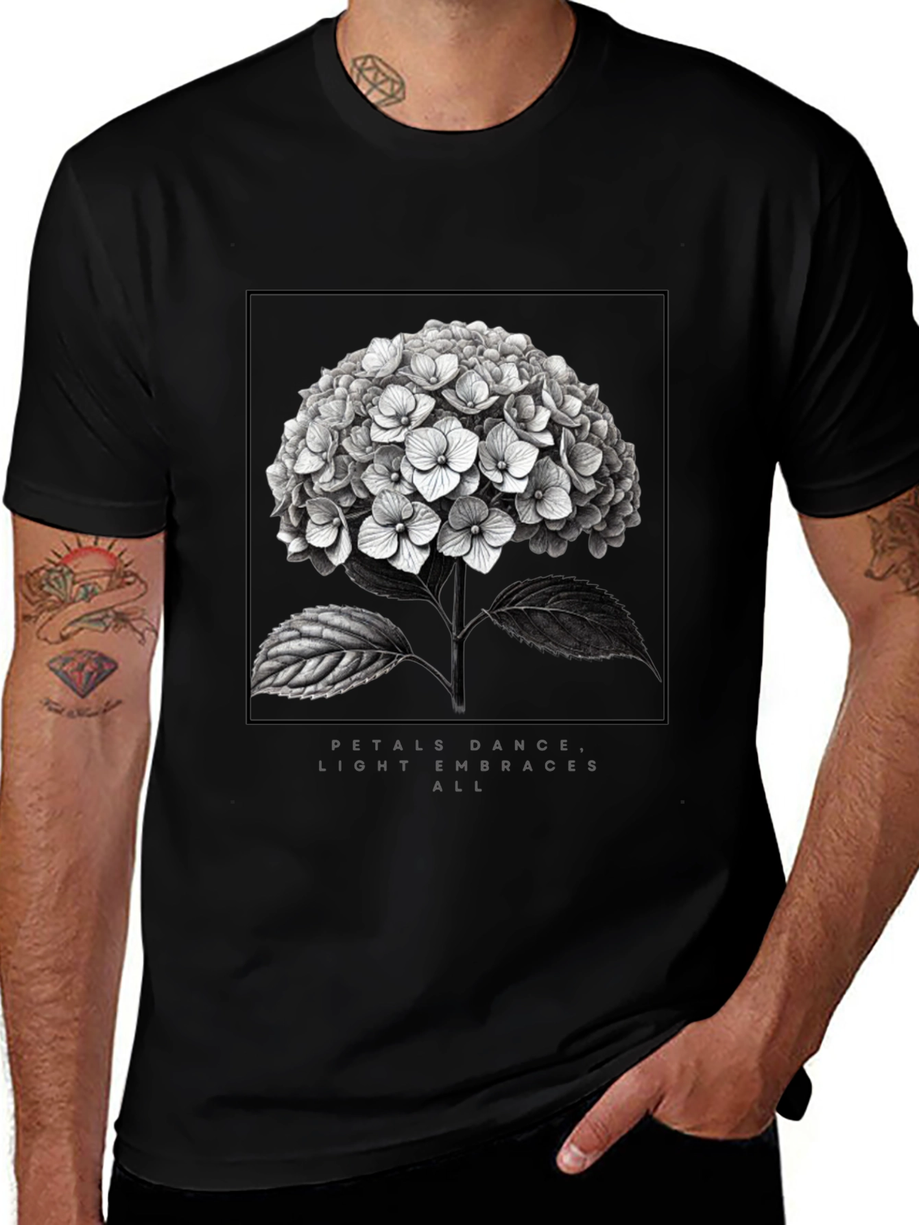 Variant 22 of Floral Graphic Black T-Shirt