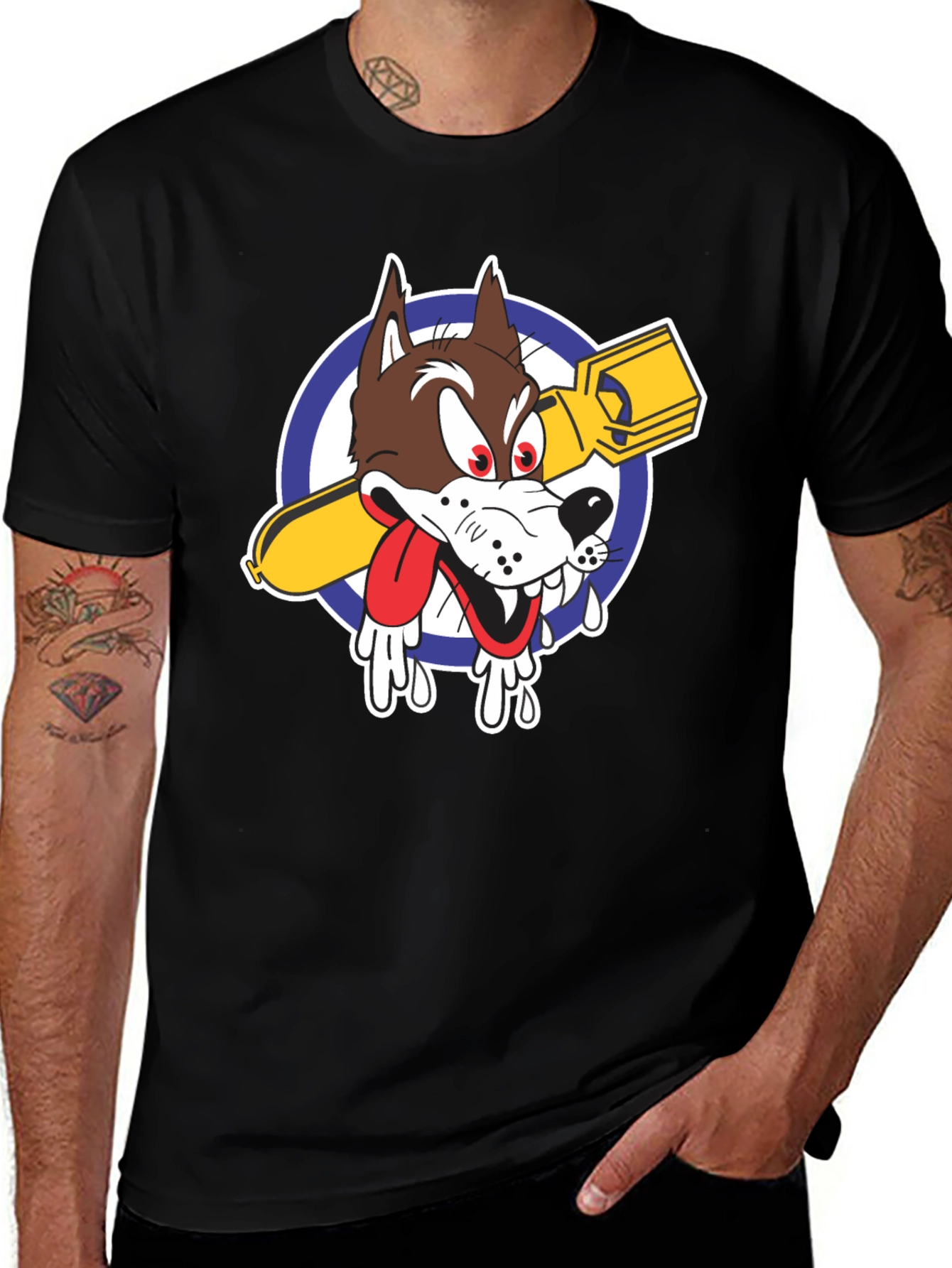 Variant 23 of Wolf Bomb Cartoon Graphic T-Shirt
