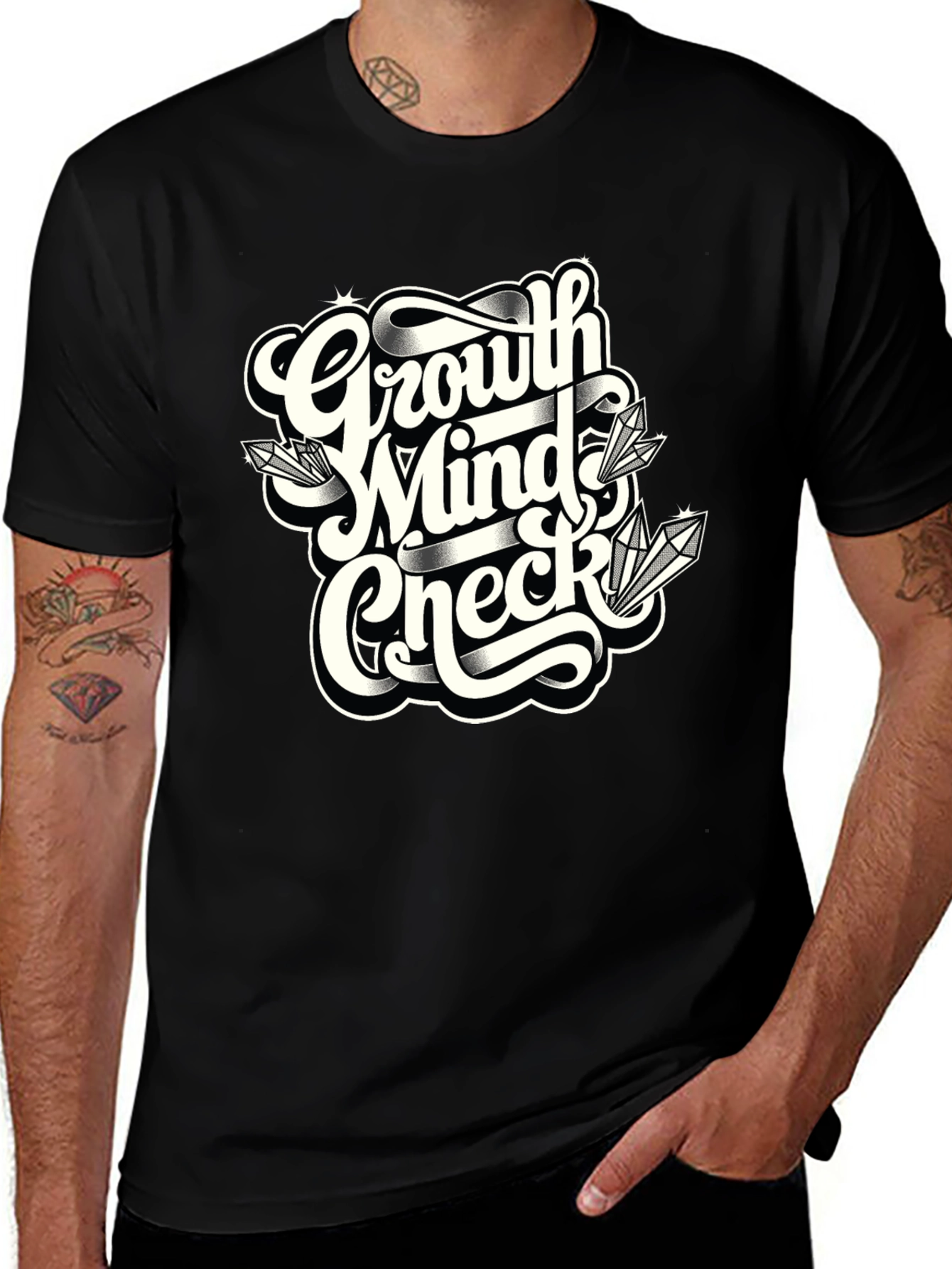 Variant 7 of Growth Mindset T-Shirt - Black Graphic Tee