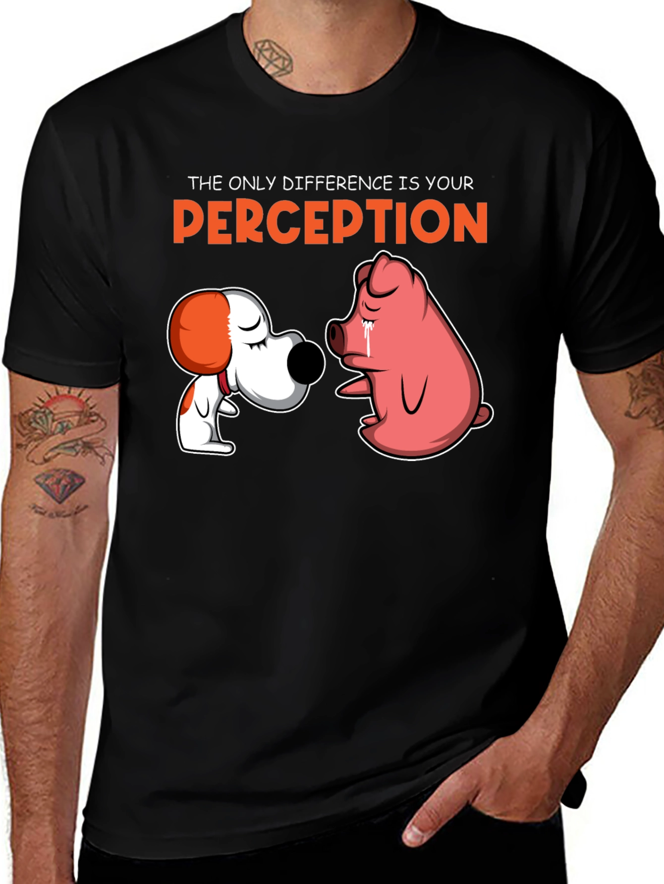 Variant 9 of Perception Graphic Tee - Dog and Pig