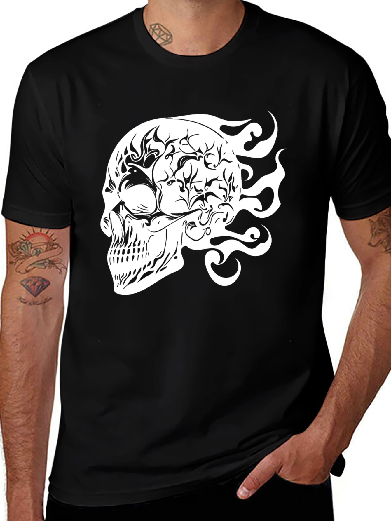 Variant 9 of Skull Graphic Black T-Shirt