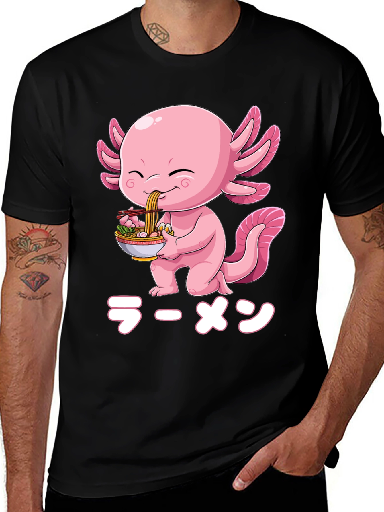 Variant 23 of Axolotl Ramen T-Shirt - Cute Anime Graphic Tee