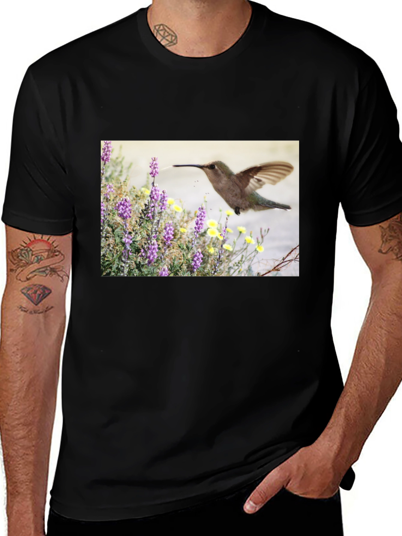 Variant 20 of Hummingbird Graphic T-Shirt - Nature Inspired