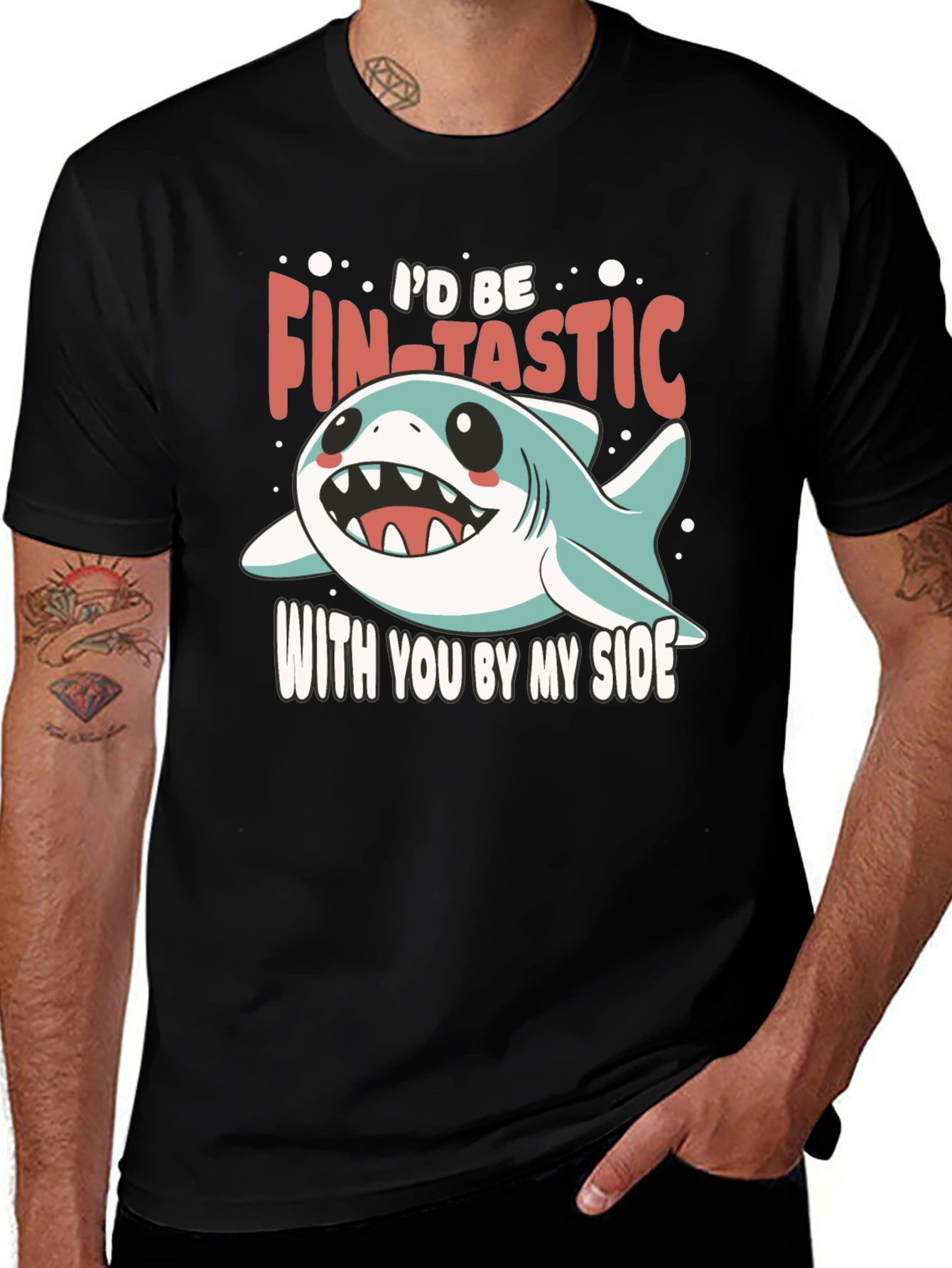 Variant 30 of Fin-Tastic Shark Graphic Tee - Cute & Comfy!