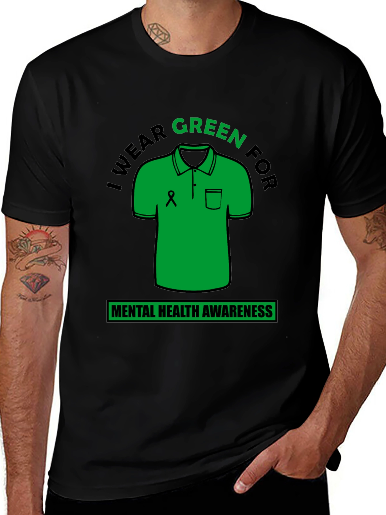 Variant 22 of Green Mental Health Awareness T-Shirt