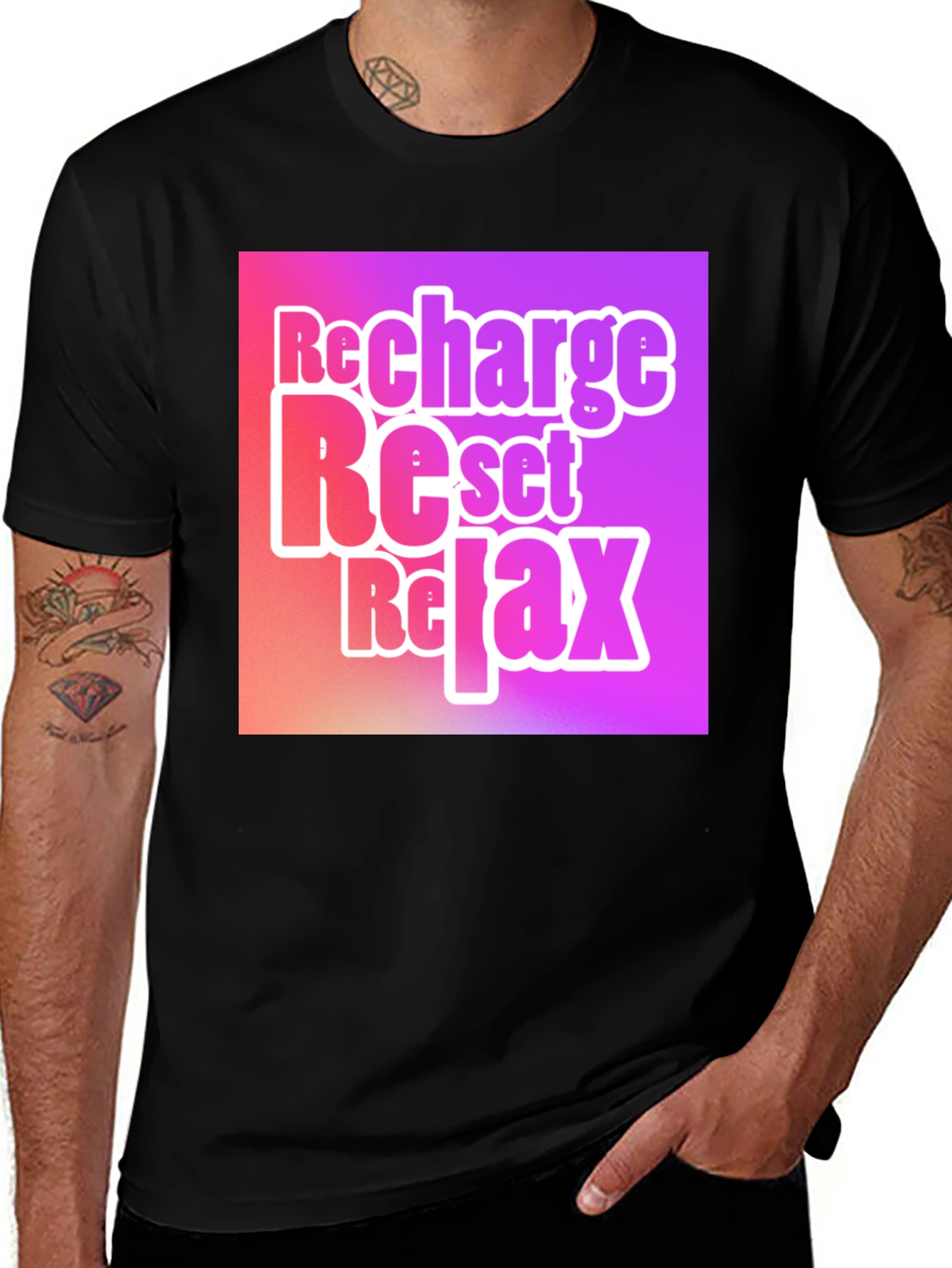 Variant 20 of Recharge Reset Relax Graphic Tee