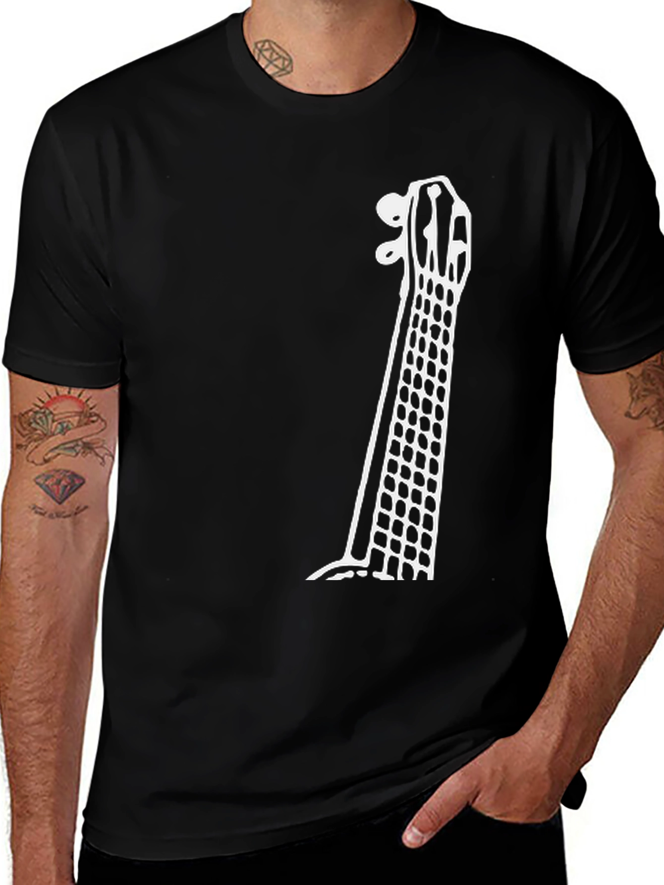 Variant 10 of Guitar Neck Print T-Shirt