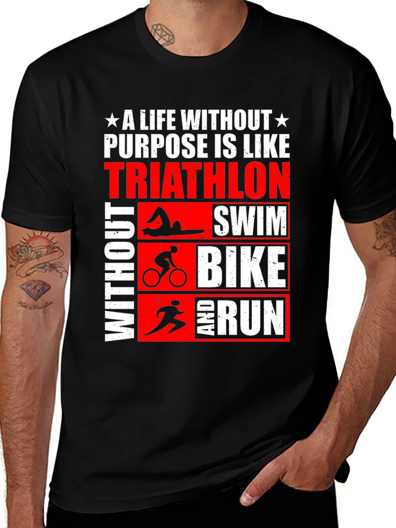 Variant 16 of Triathlon Life T-Shirt - Swim, Bike, Run