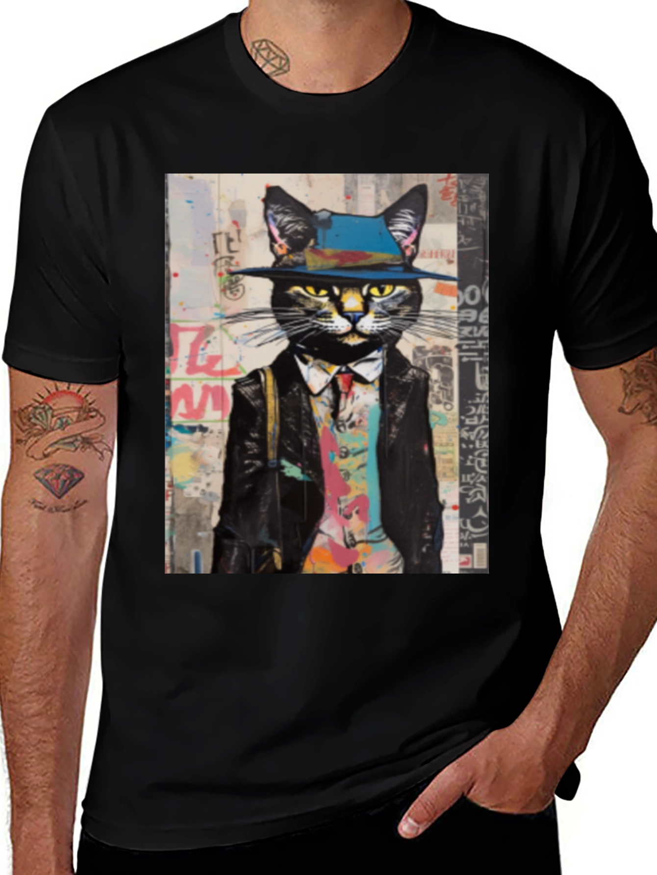 Variant 3 of Dapper Cat T-Shirt: Stylish Feline Fashion Tee