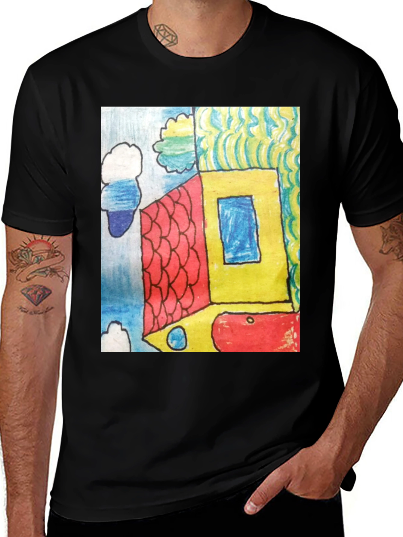 Variant 7 of Abstract House Graphic Tee - Modern Art T-Shirt