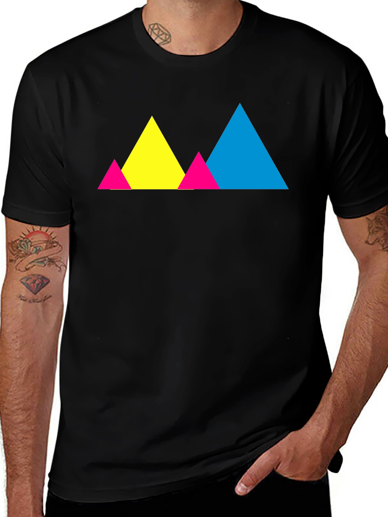 Variant 11 of Colorful Geometric Triangle Graphic Tee