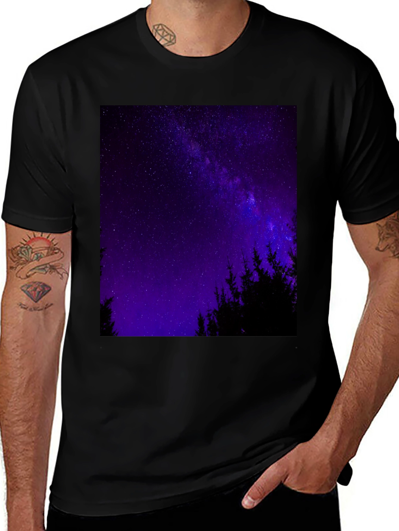 Variant 10 of Starry Night Forest Graphic Tee