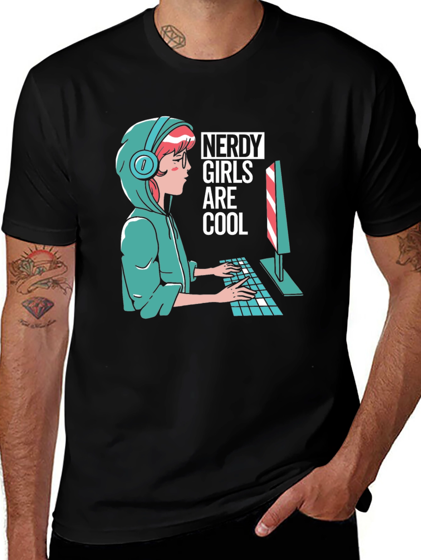 Variant 30 of Nerdy Girls Are Cool Black T-Shirt