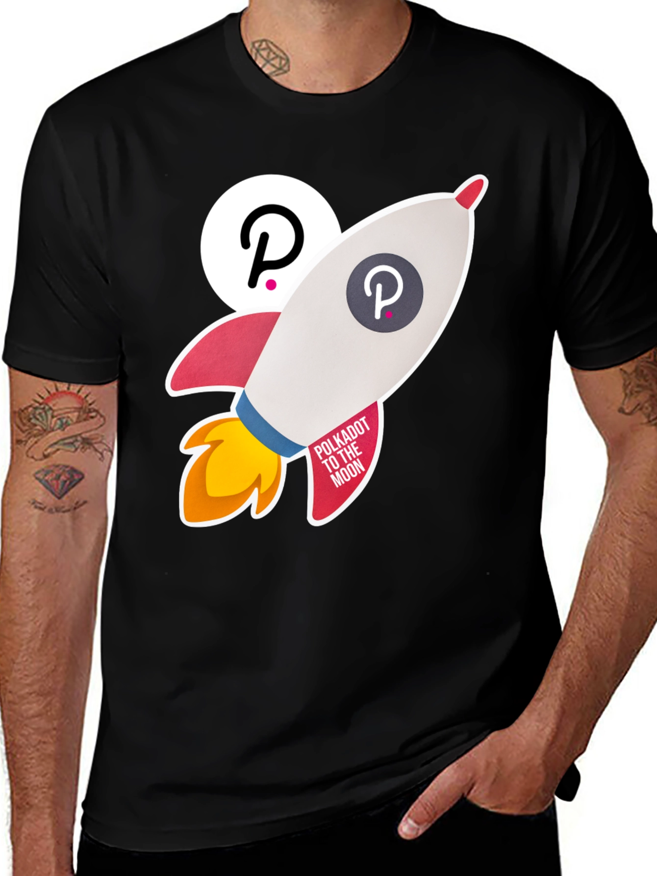Polkadot Crypto Rocket T-Shirt - Moon Bound!