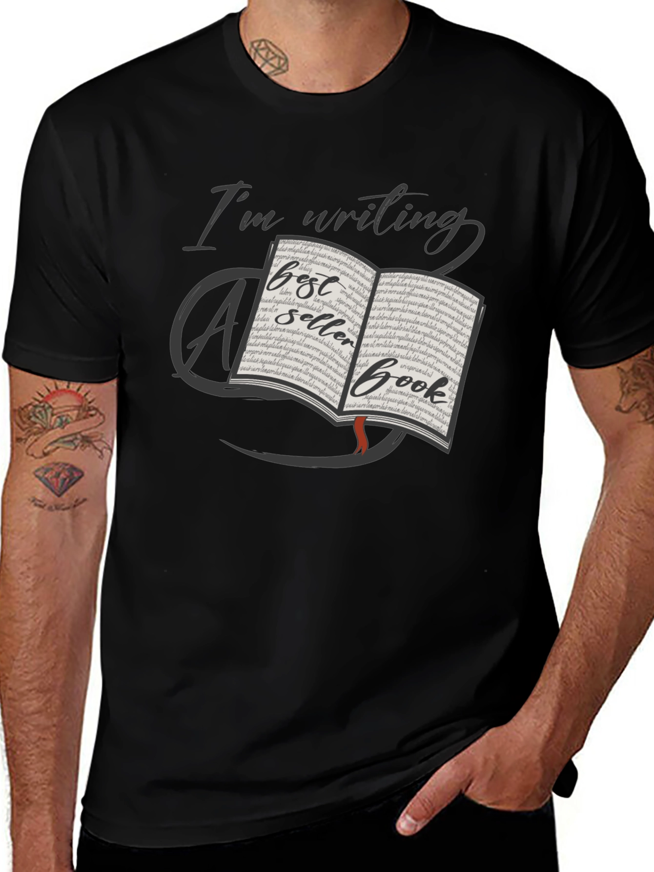 Variant 29 of Writer's Black T-Shirt - "Best Seller Book" Graphic Tee