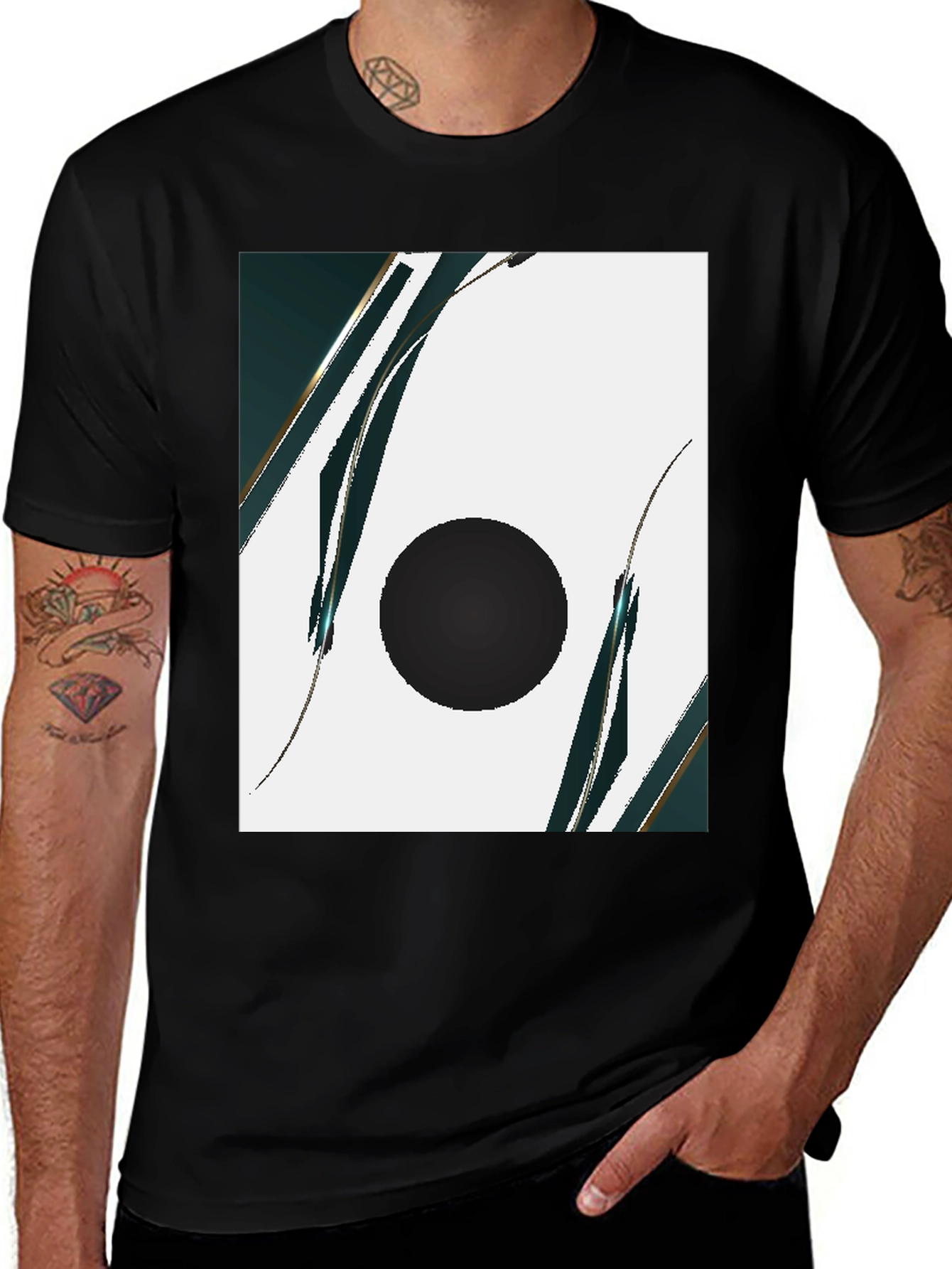 Variant 21 of Modern Abstract Graphic Black T-Shirt