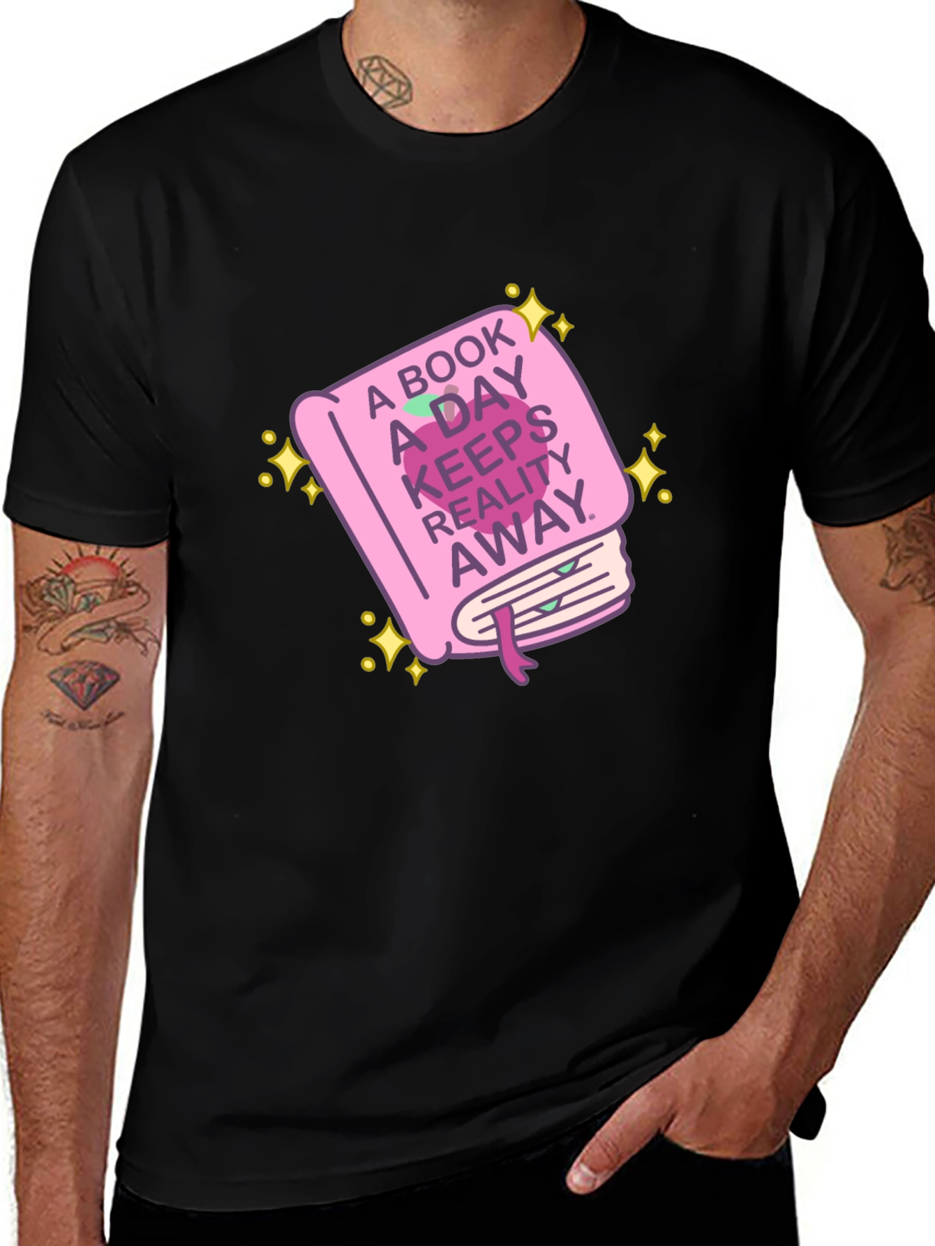 Book Lover's Tee: A Book a Day Keeps Reality Away