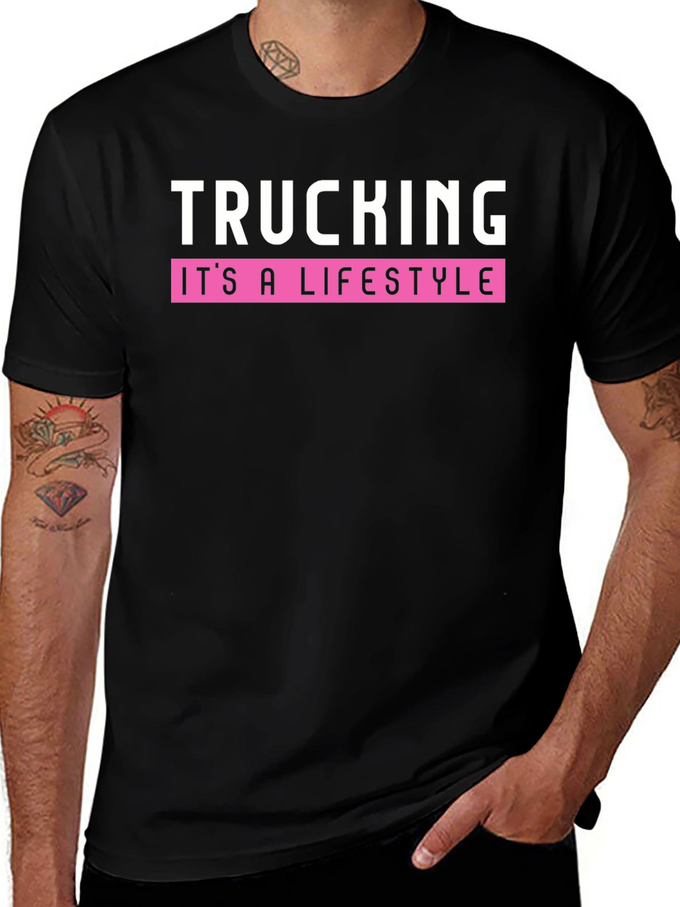 Variant 12 of Trucking Lifestyle T-Shirt - Black