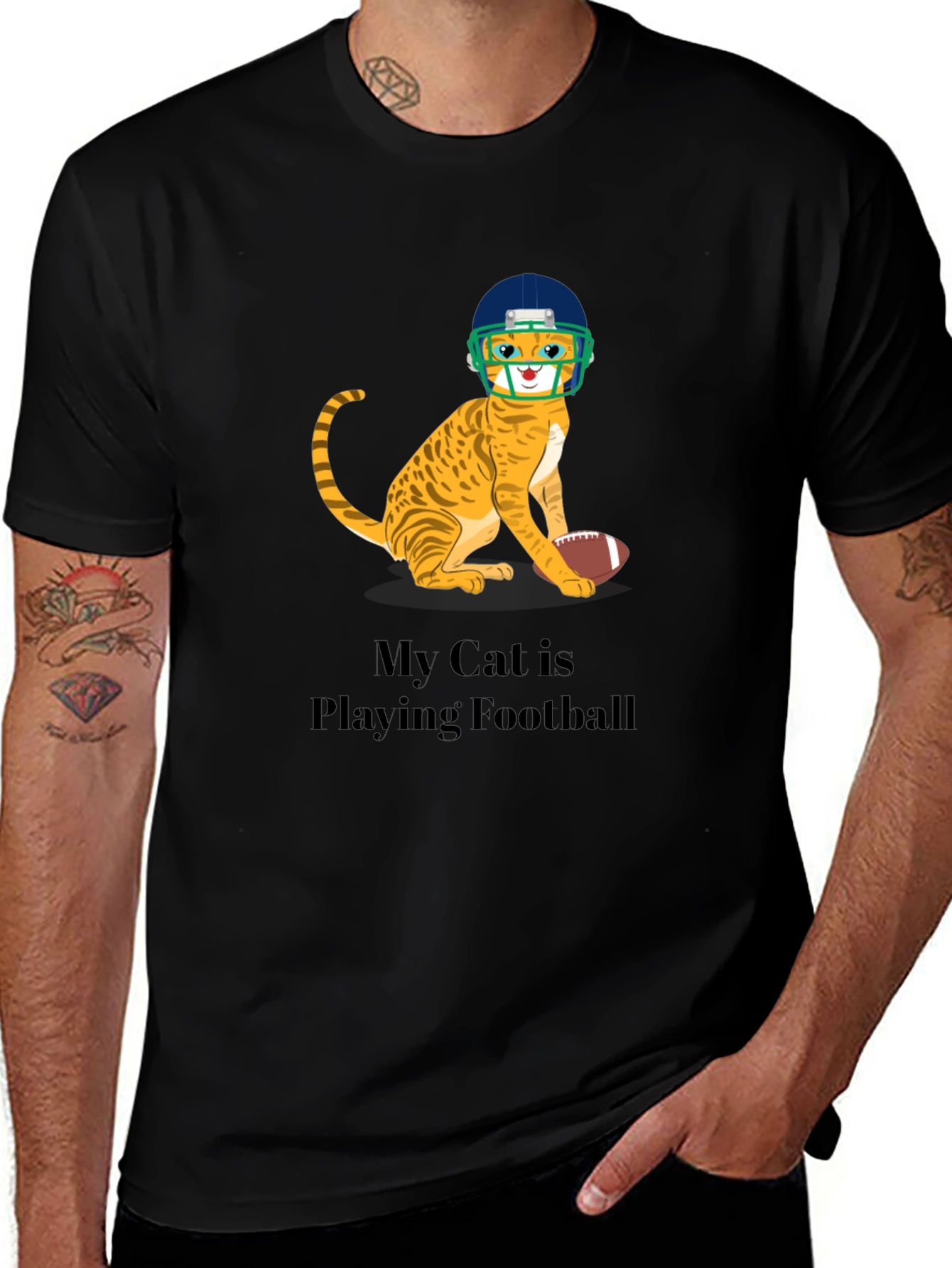 Variant 7 of Funny Cat Football T-Shirt