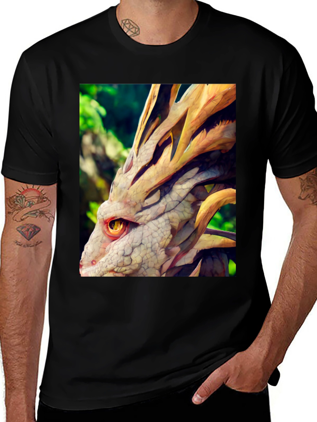 Variant 26 of Dragon Head Graphic Tee - Unique Fantasy Design