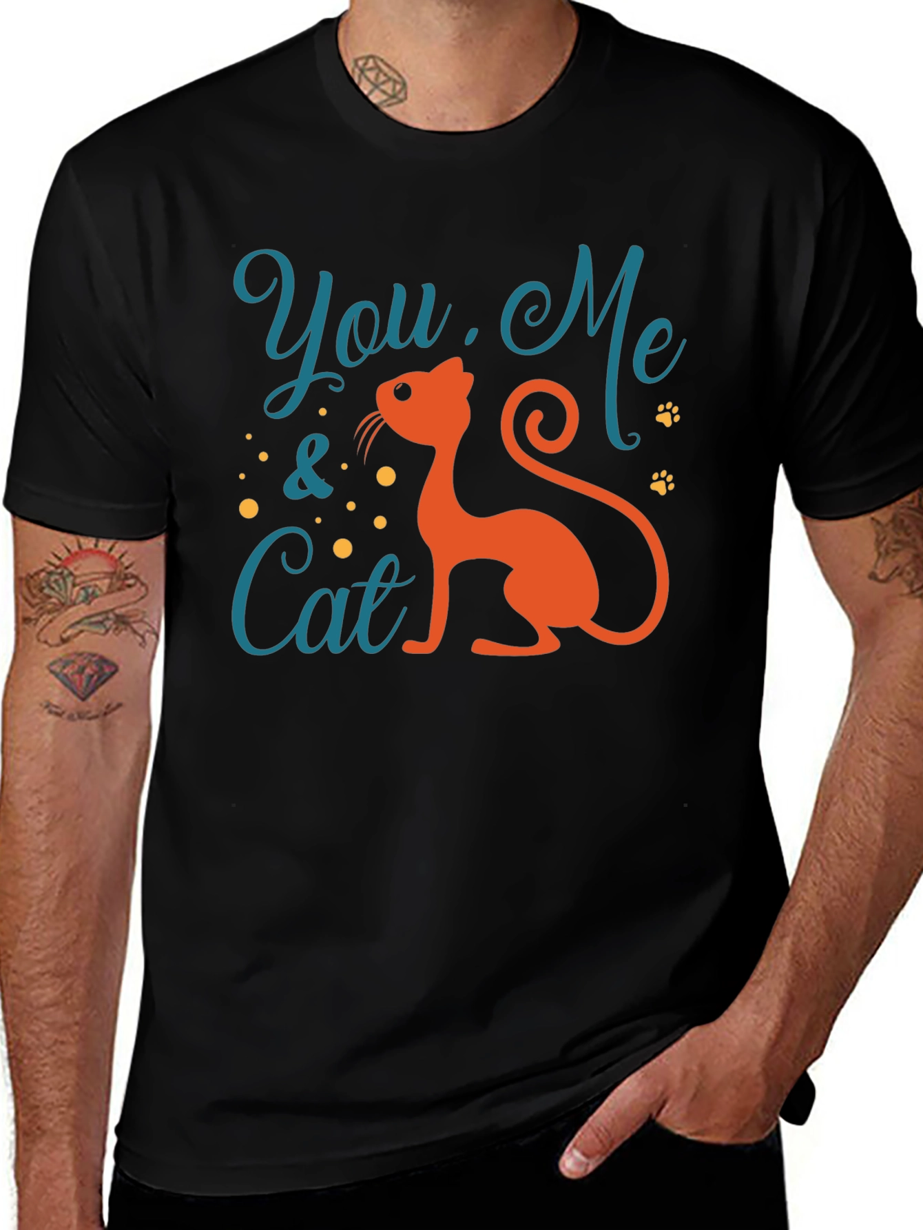 Variant 22 of You, Me & Cat Graphic Tee - Unisex