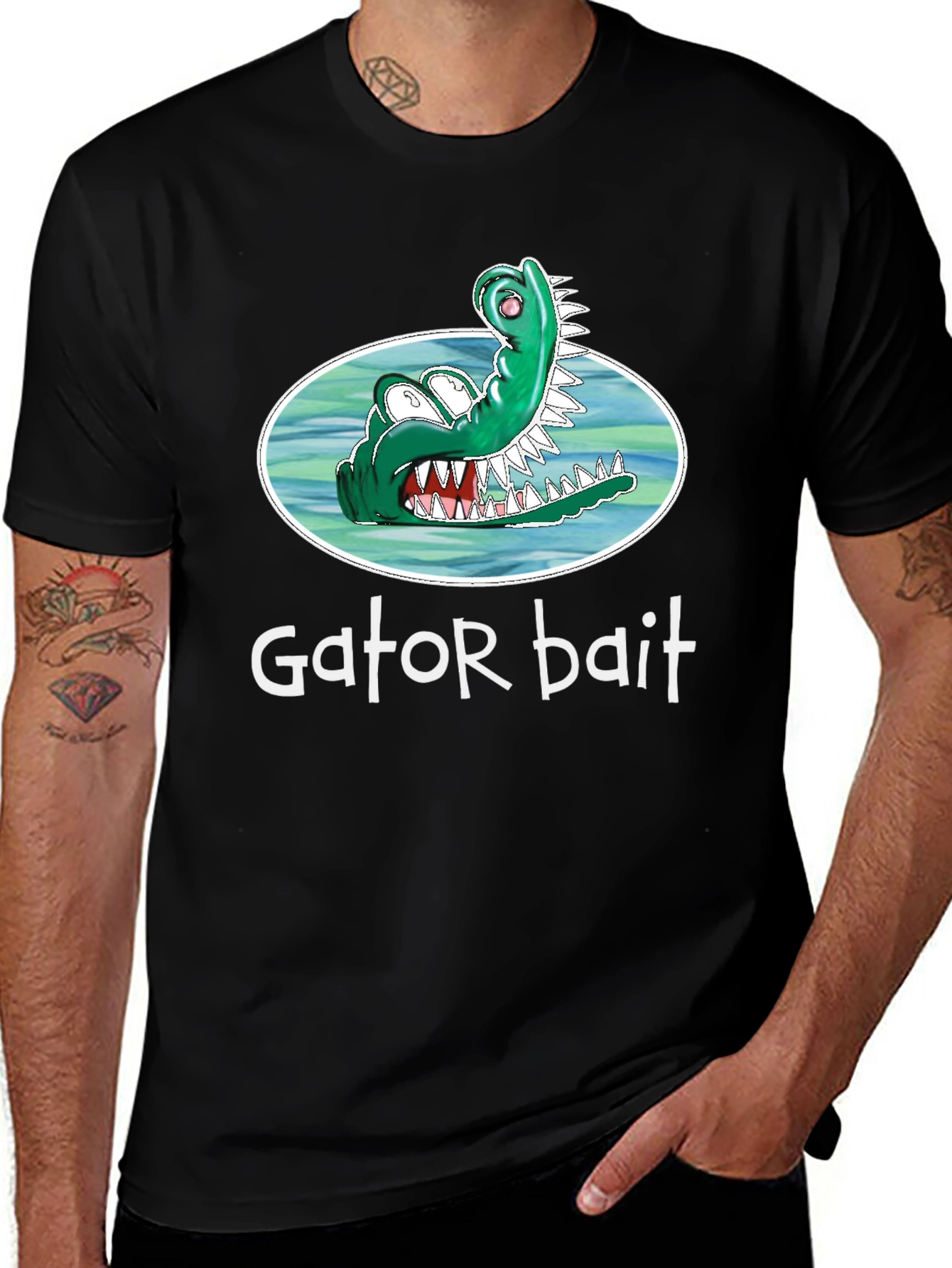 Variant 24 of Gator Bait T-Shirt - Cartoon Alligator Graphic Tee