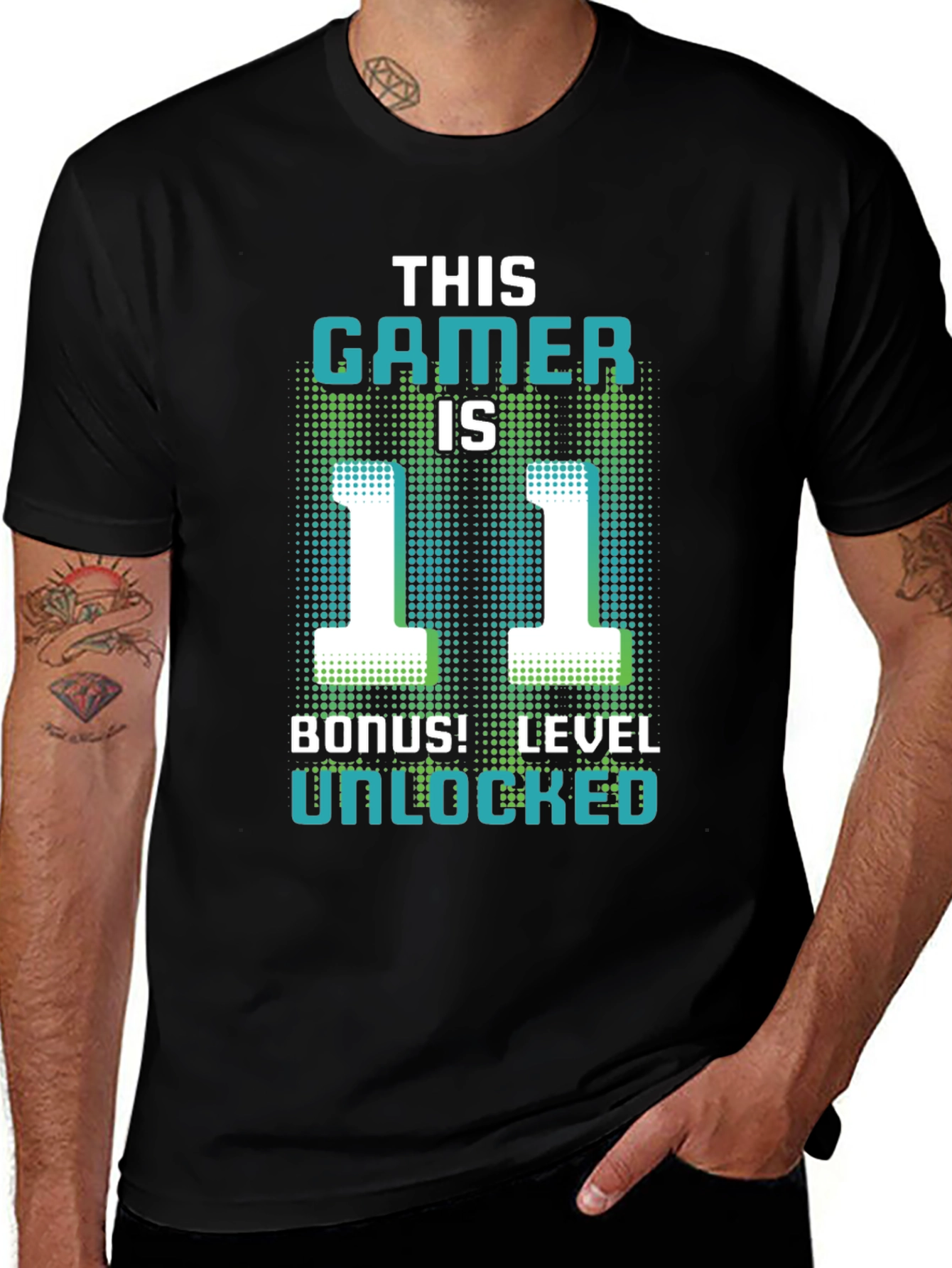 Variant 22 of Gamer 11th Birthday Bonus Level Unlocked T-Shirt