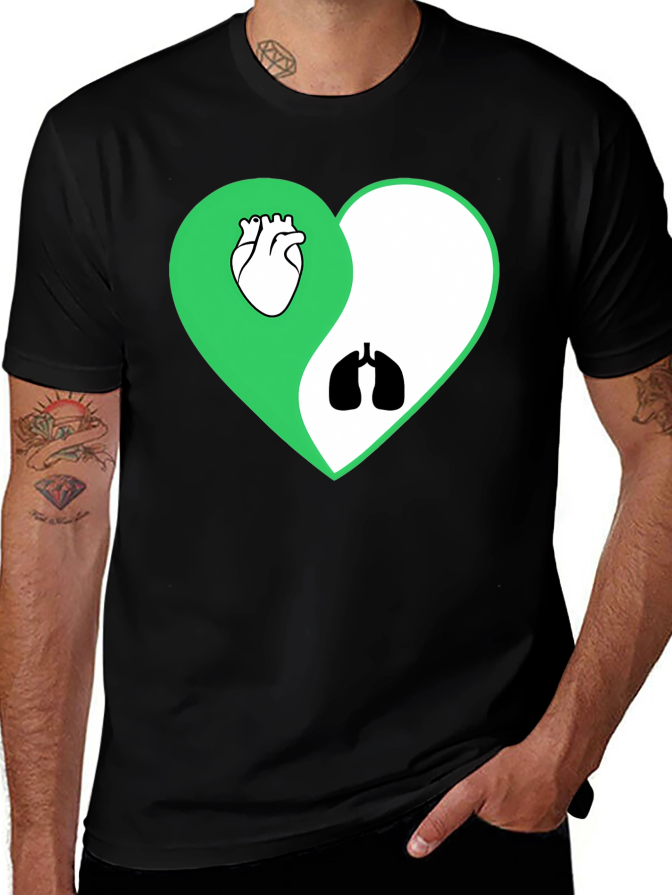 Variant 18 of Heart & Lungs Yin Yang Graphic Tee