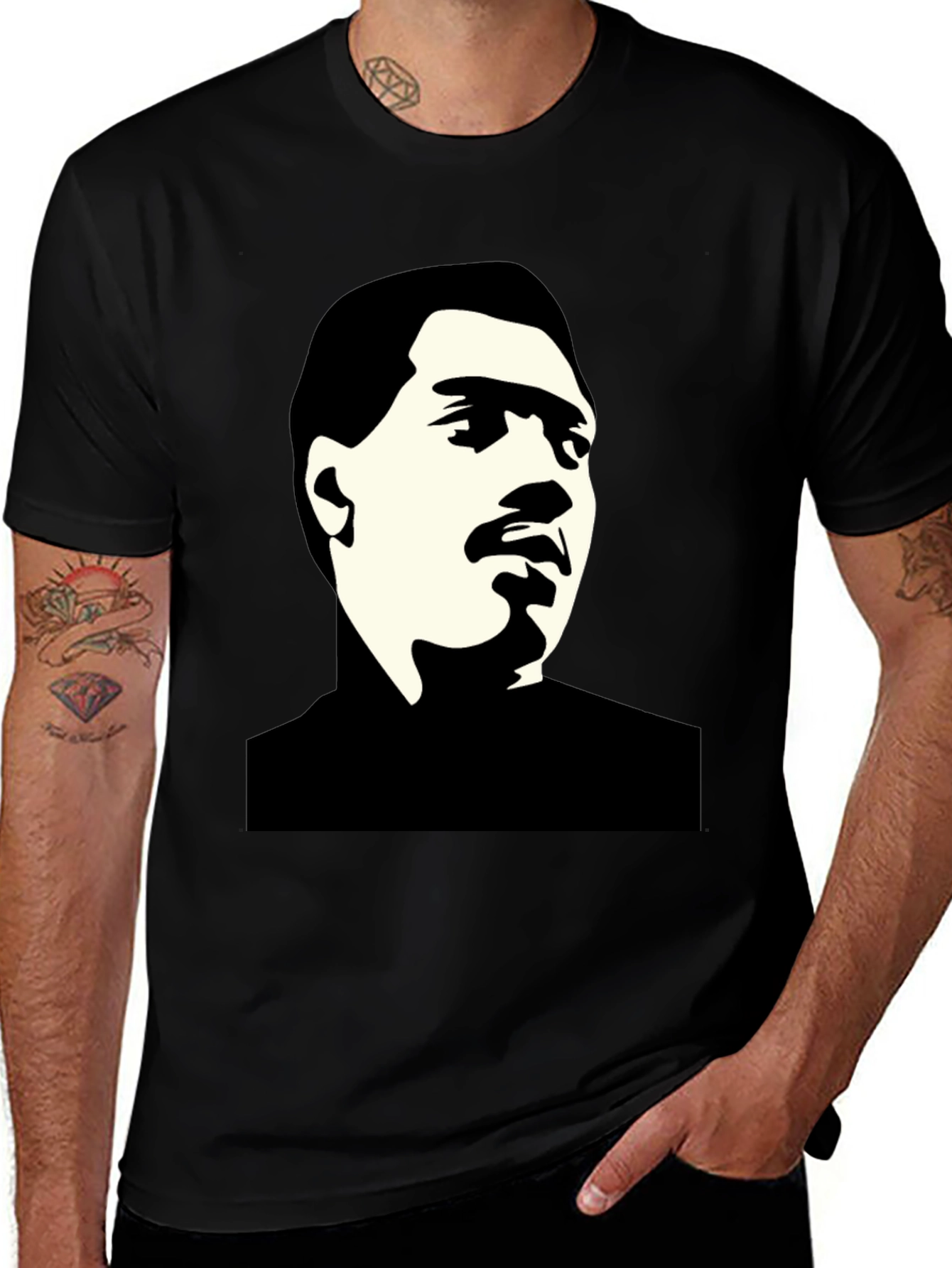 Variant 14 of Retro Portrait Tee - Stylish Graphic Black T-Shirt
