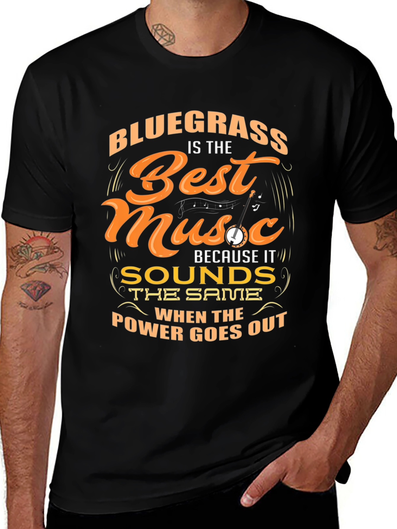 Variant 4 of Bluegrass Music T-Shirt - Best Music When The Power Goes Out