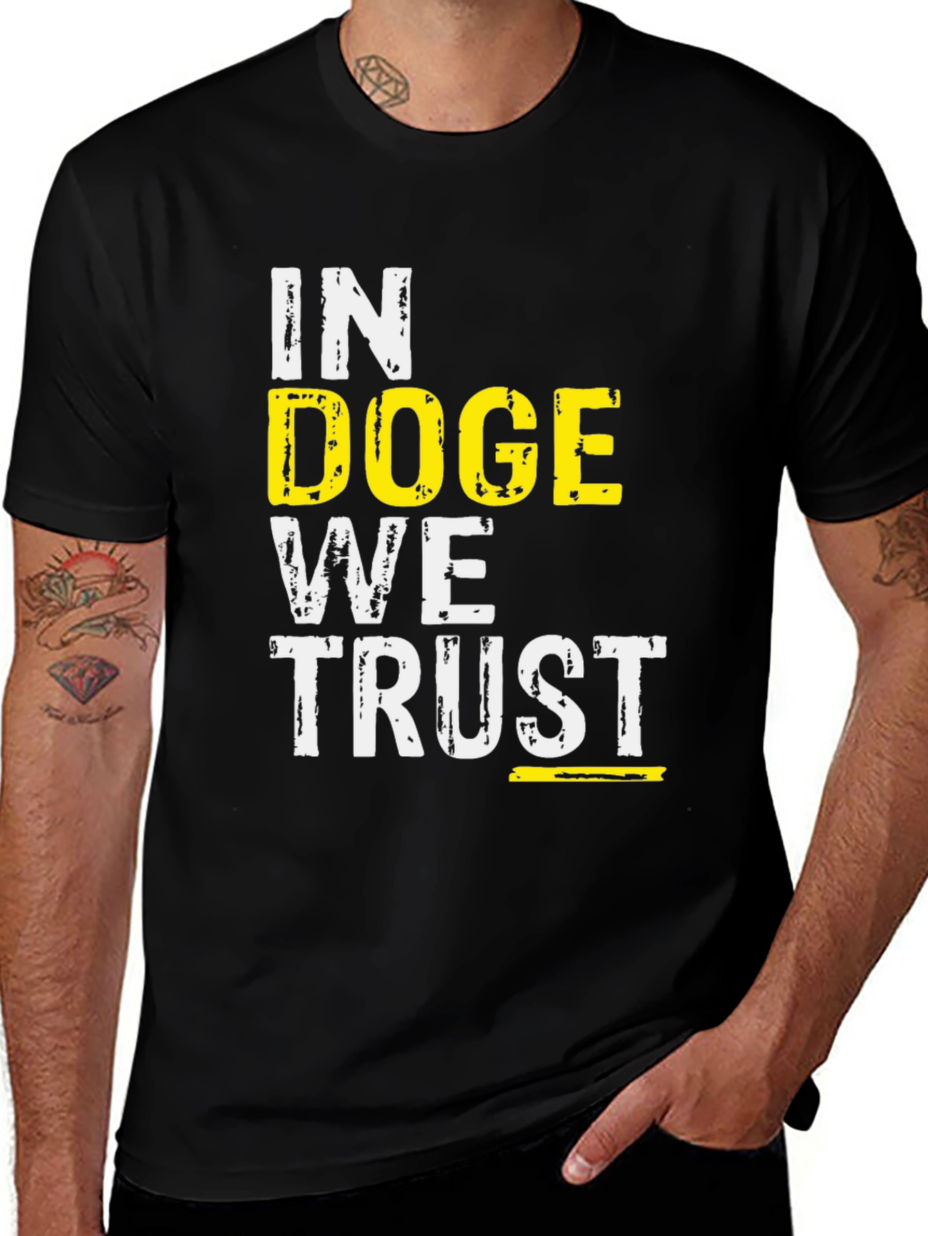 In Doge We Trust Black Graphic Tee