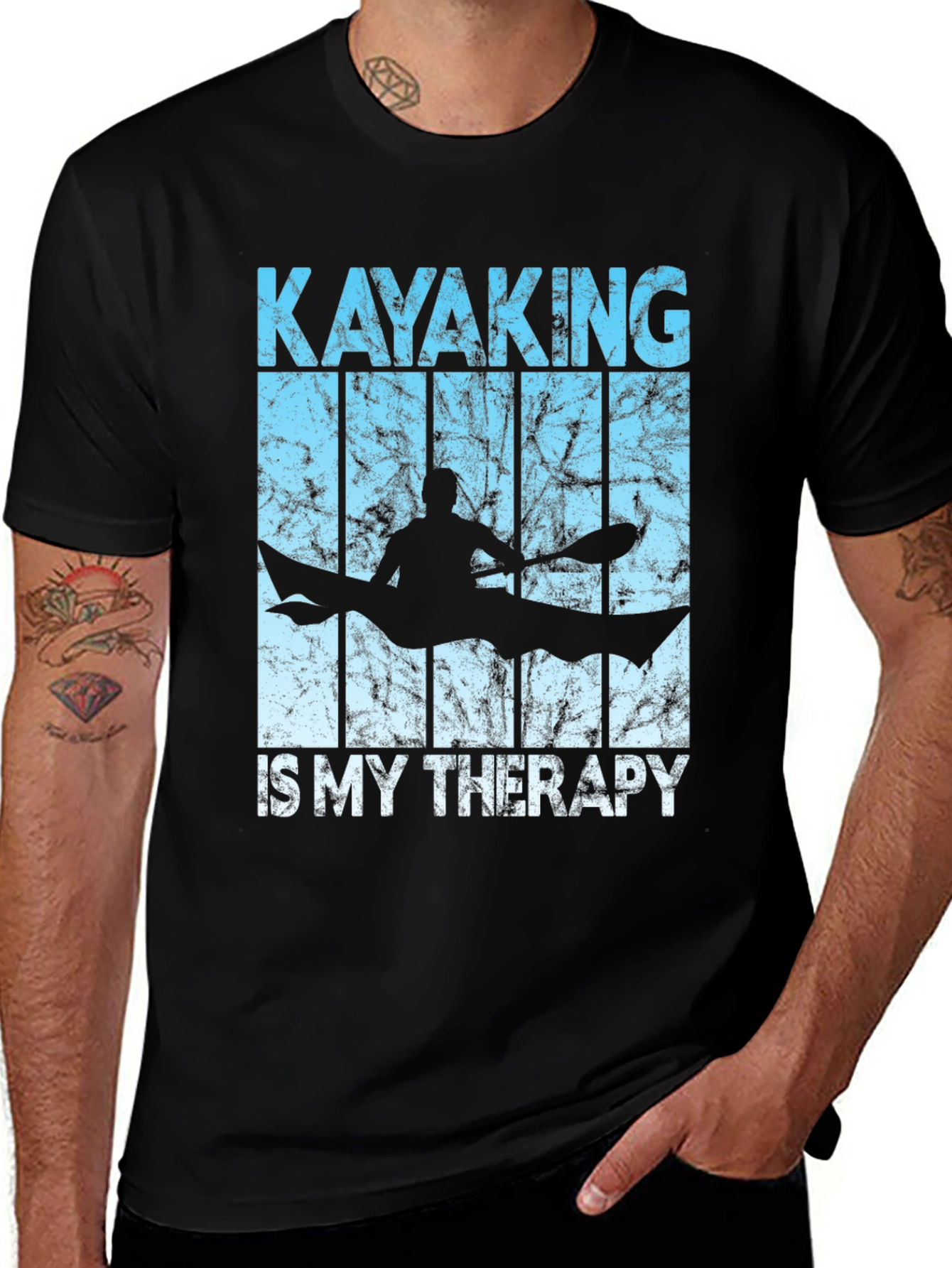 Variant 3 of Kayaking Therapy T-Shirt - Black